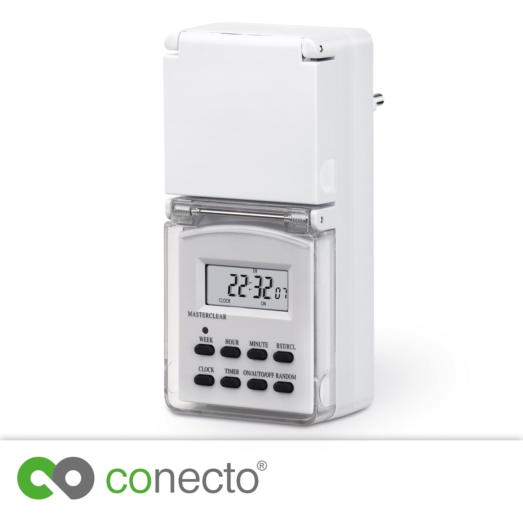 conecto Zeitschaltuhr conecto Digitale Zeitschaltuhr, IP44, 3600 Watt, weiß