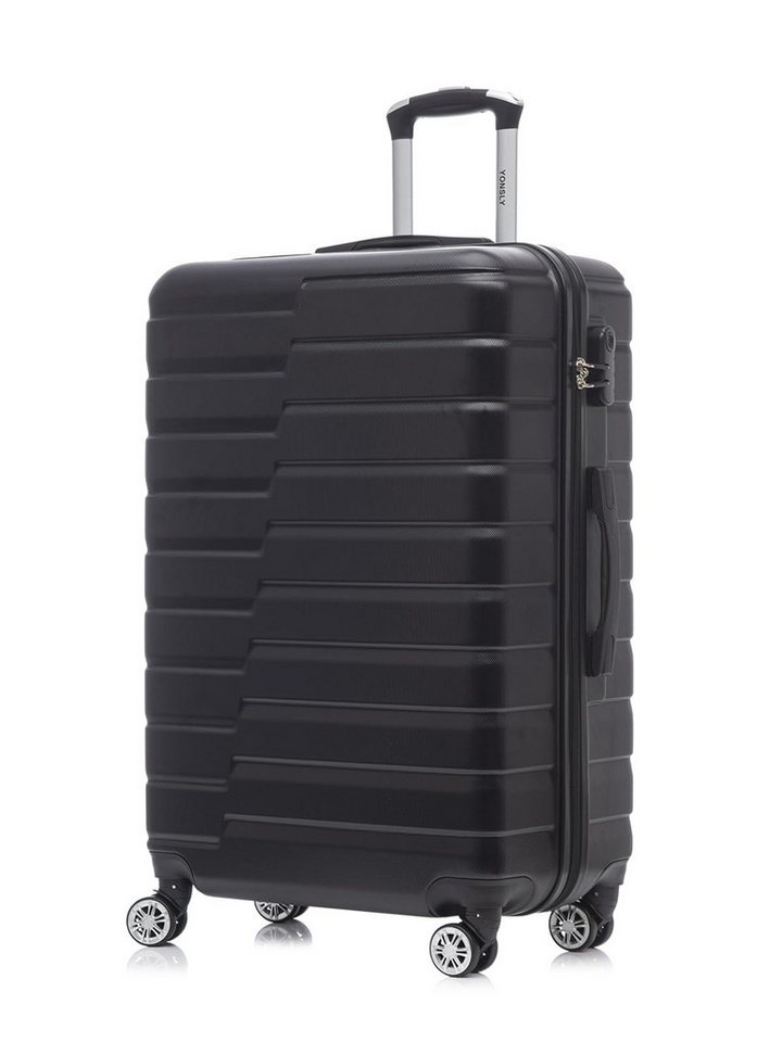 YONSLY Kofferset Reisekoffer Trolley Rollkoffer Hartschale in Größen S/M/L/XL, 4 Rollen, (Einzelkoffer, 1 tlg., Größe wählbar: S, M, L oder XL), aus ABS mit Zahlenschloss, 360°-Rollen und weichem Gummigriff