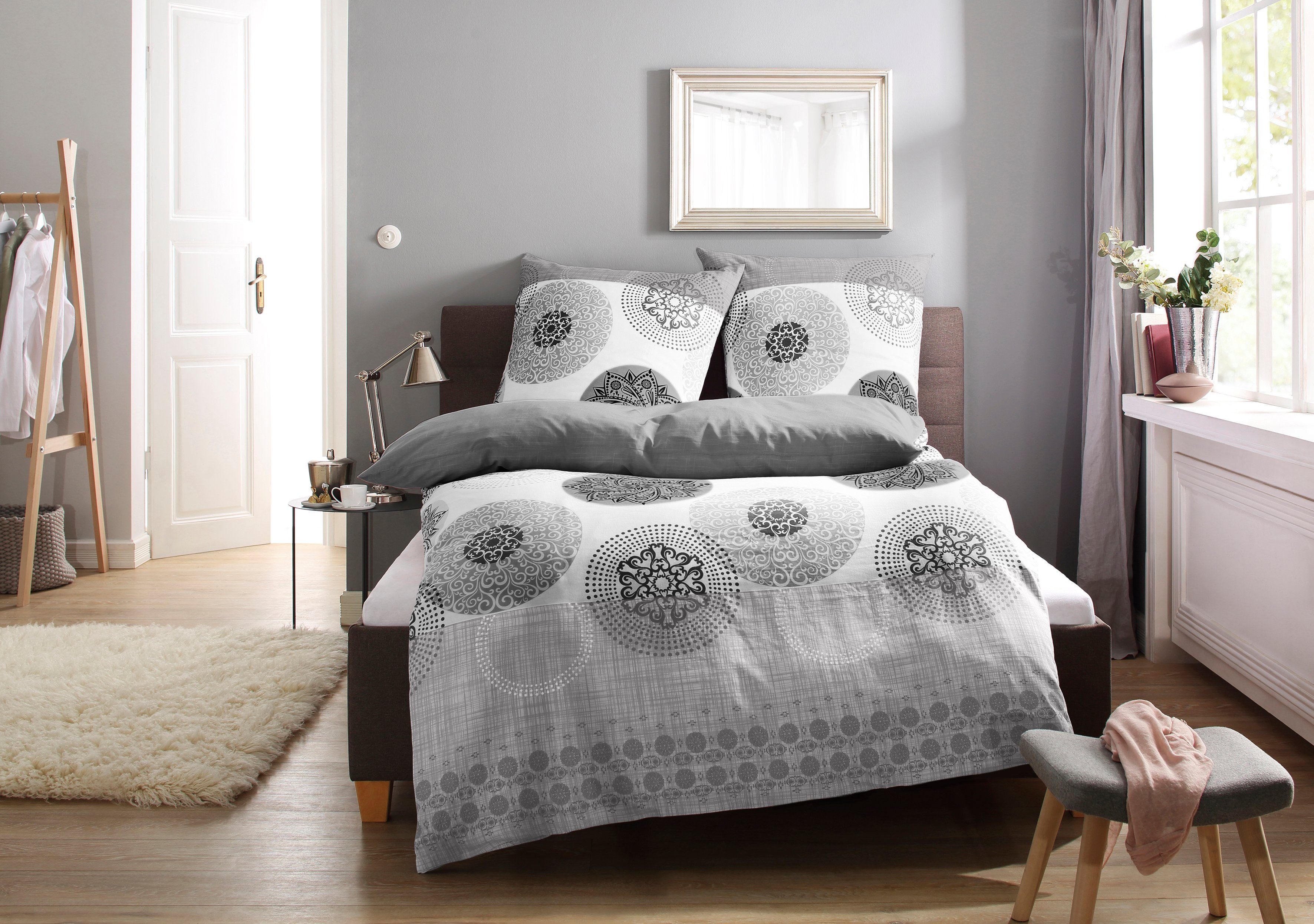 my home Bettwäsche Tesso in Gr. 135x200, 155x220 oder 200x200 cm, Polycotton, 2 teilig, Baumwolle, Bettwäsche mit Ornamenten und in verschiedenen Qualitäten