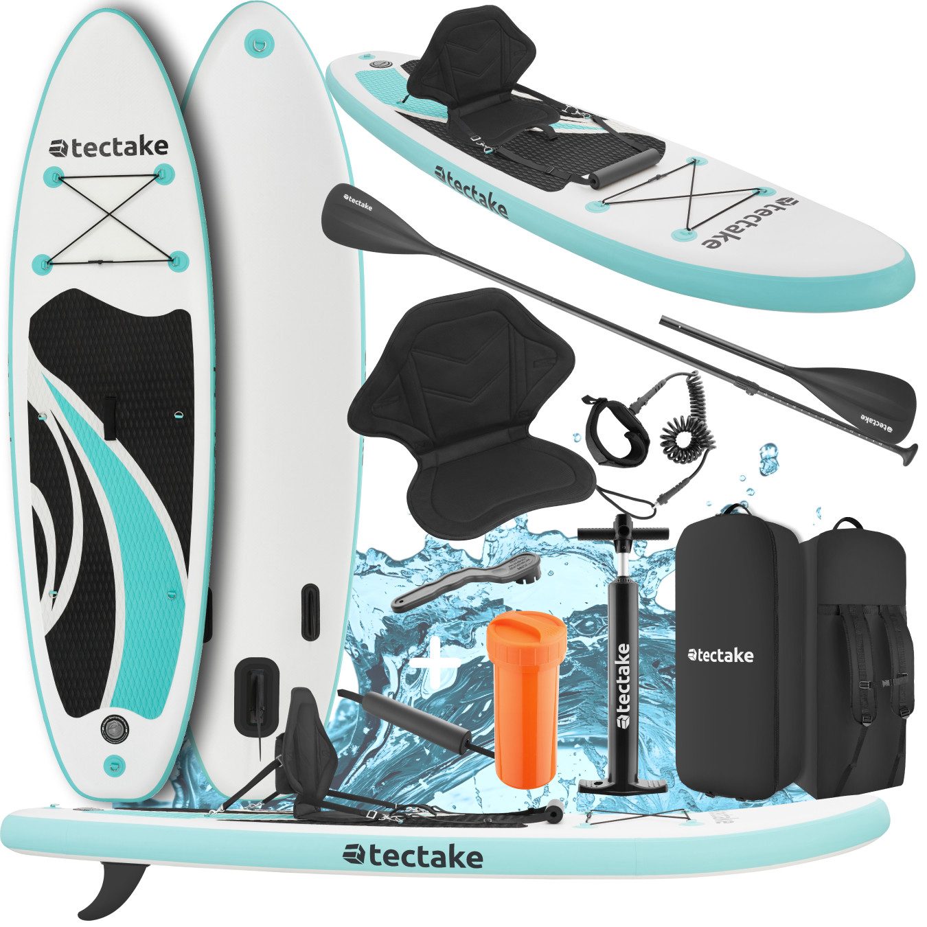 tectake SUP-Board Stand-Up Paddle Board, Stand-up Paddle, (Set, Komplettset), Belastbarkeit 200 kg