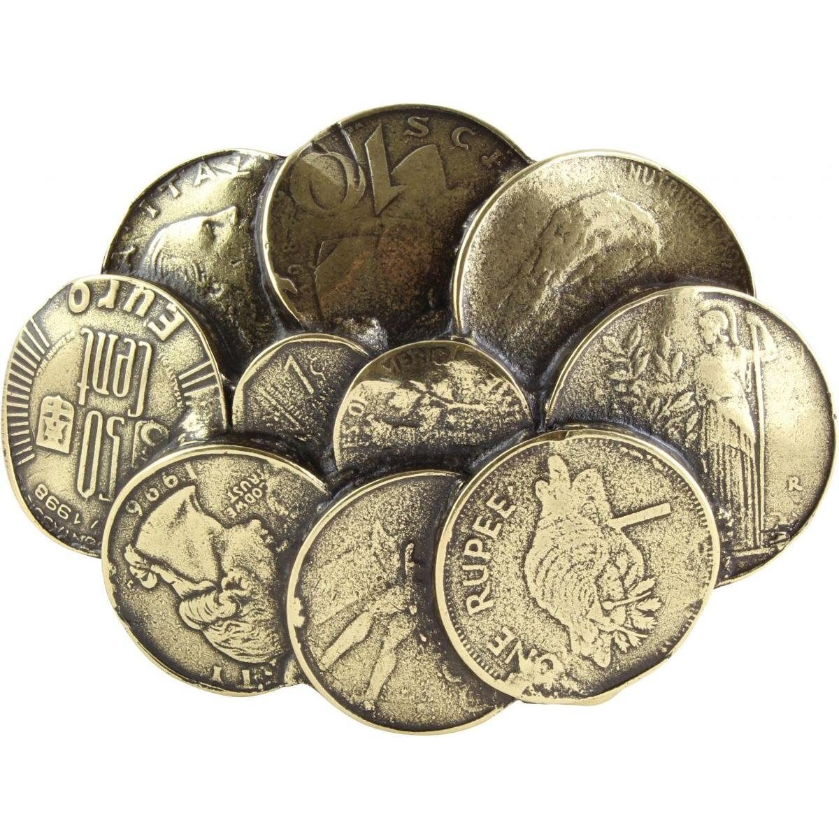 BELTINGER Gürtelschnalle Coins 4,0 cm - Buckle Wechselschließe Gürtelschließe 40mm - Gürtel bis