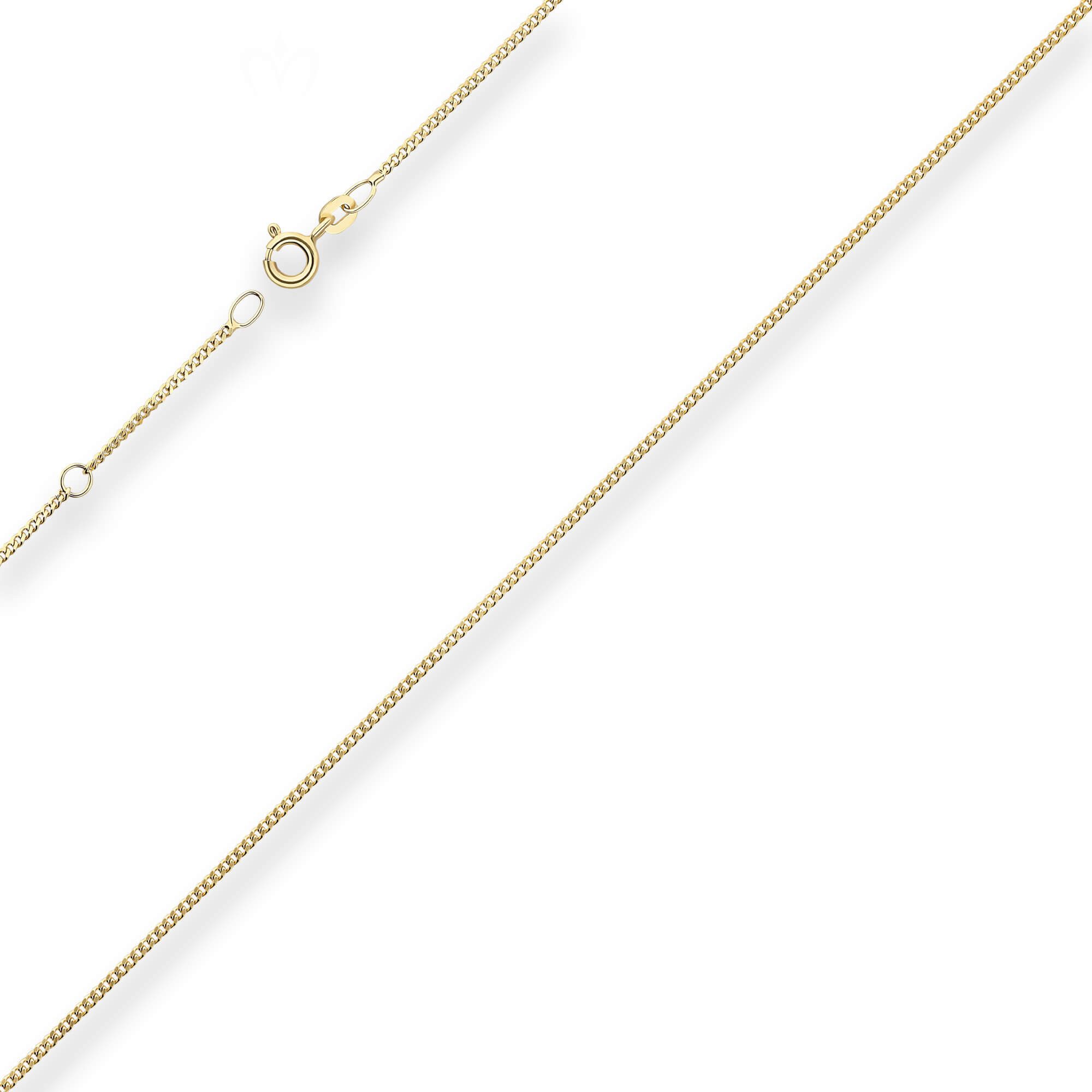 Schmuck Krone Goldkette 1,4mm Panzerkette aus 333 Gelbgold 50cm mit Zwischenöse, Gold 333