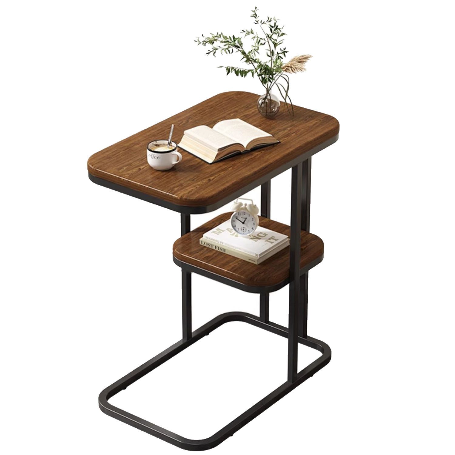 SURFOU Beistelltisch Couch Sofatisch Side Table C Form Kaffeetisch, Wohnzim günstig online kaufen