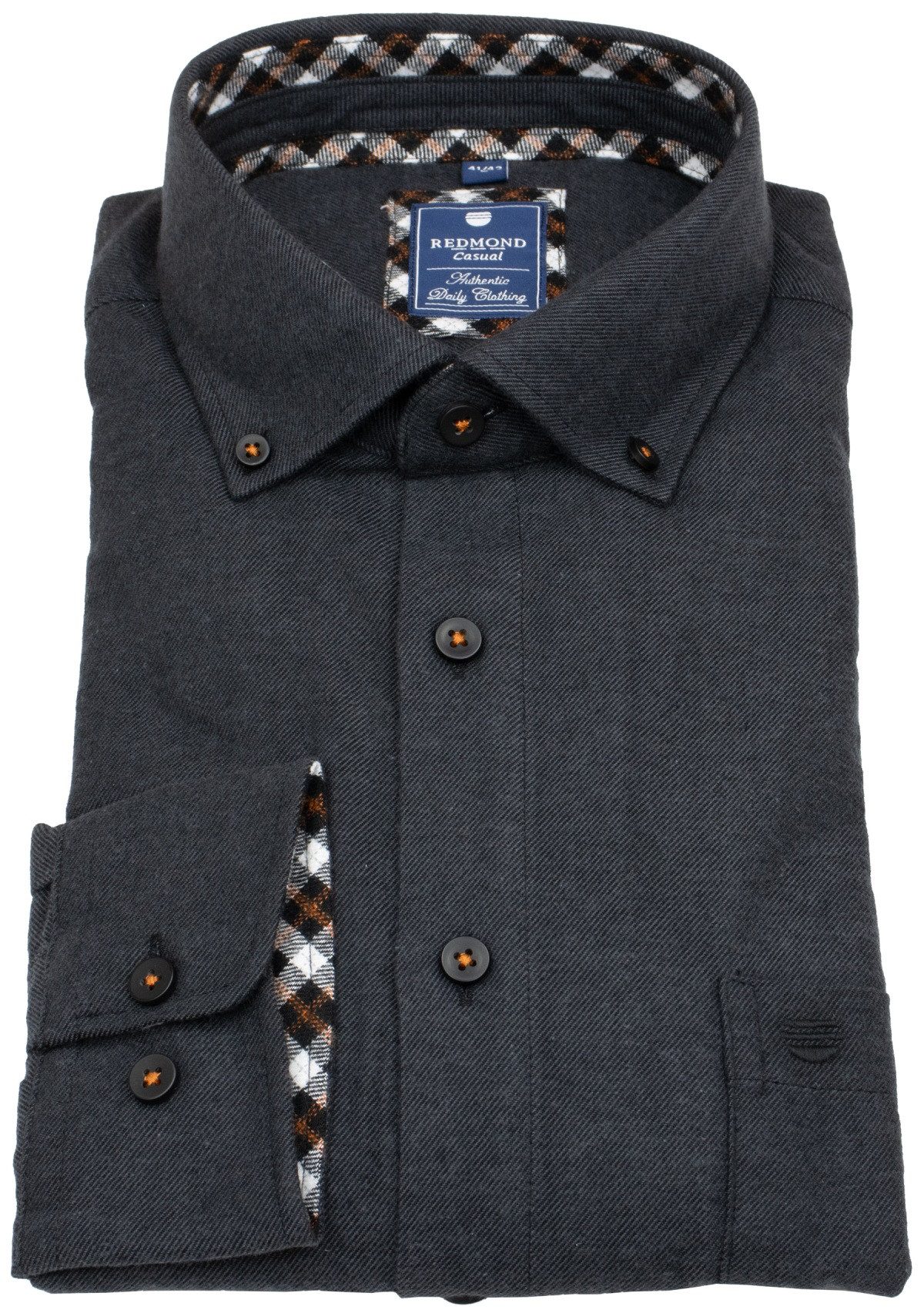 Redmond Langarmhemd Button-Down-Kragen günstig online kaufen