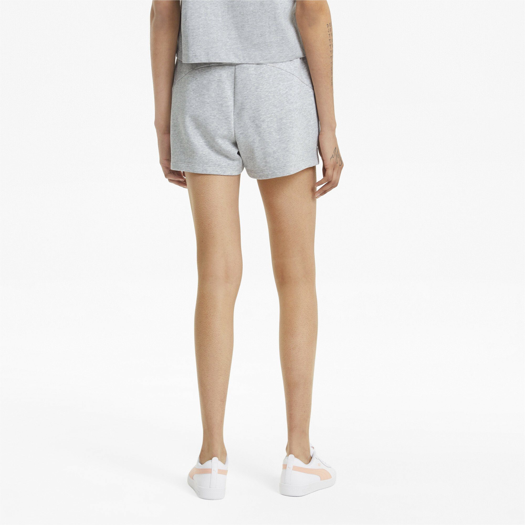 PUMA Gray Damen Sporthose Light Essentials Shorts Heather