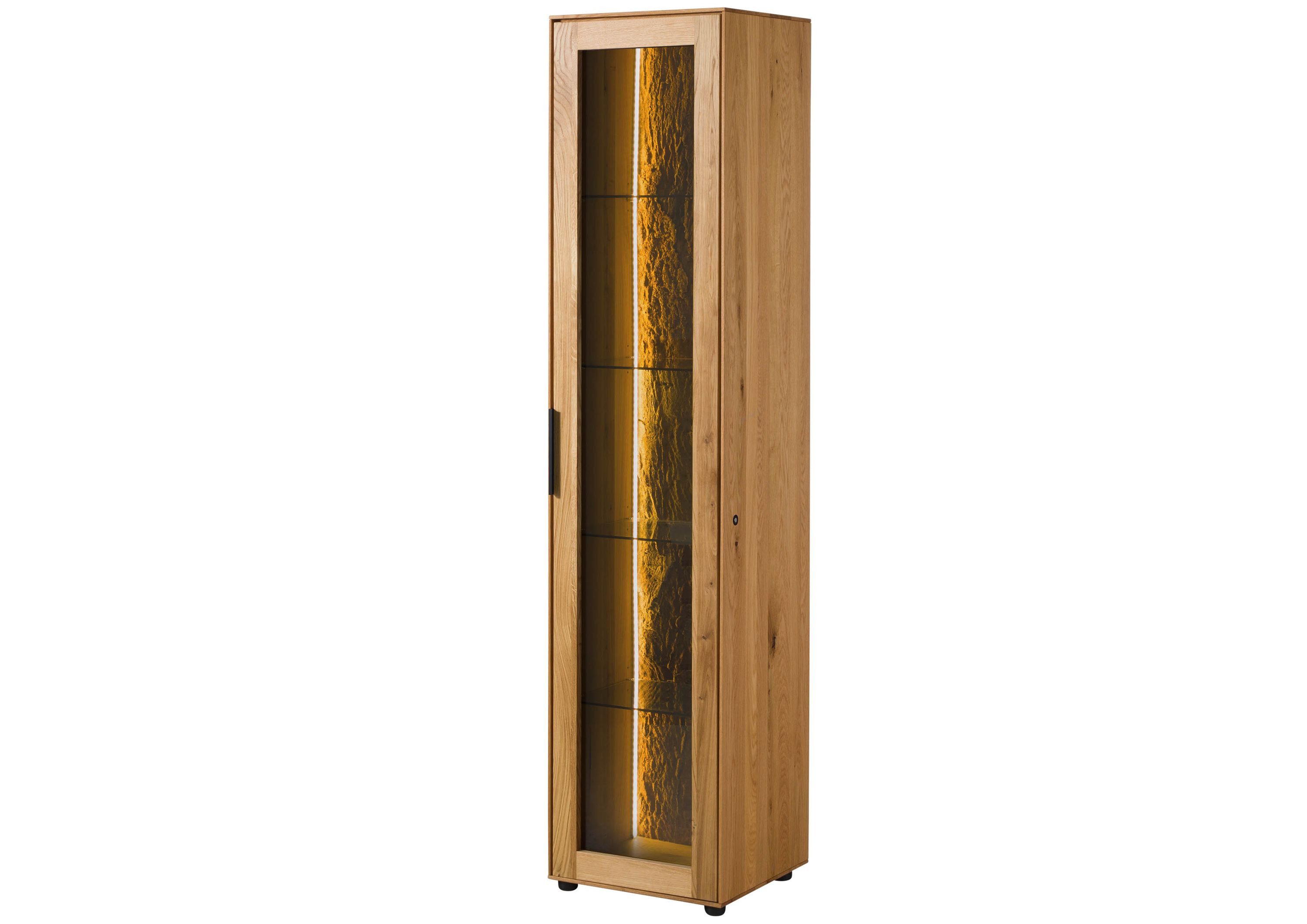 Massivmoebel24 Standvitrine #20 (Wildeiche 46x43x203 natur günstig online kaufen