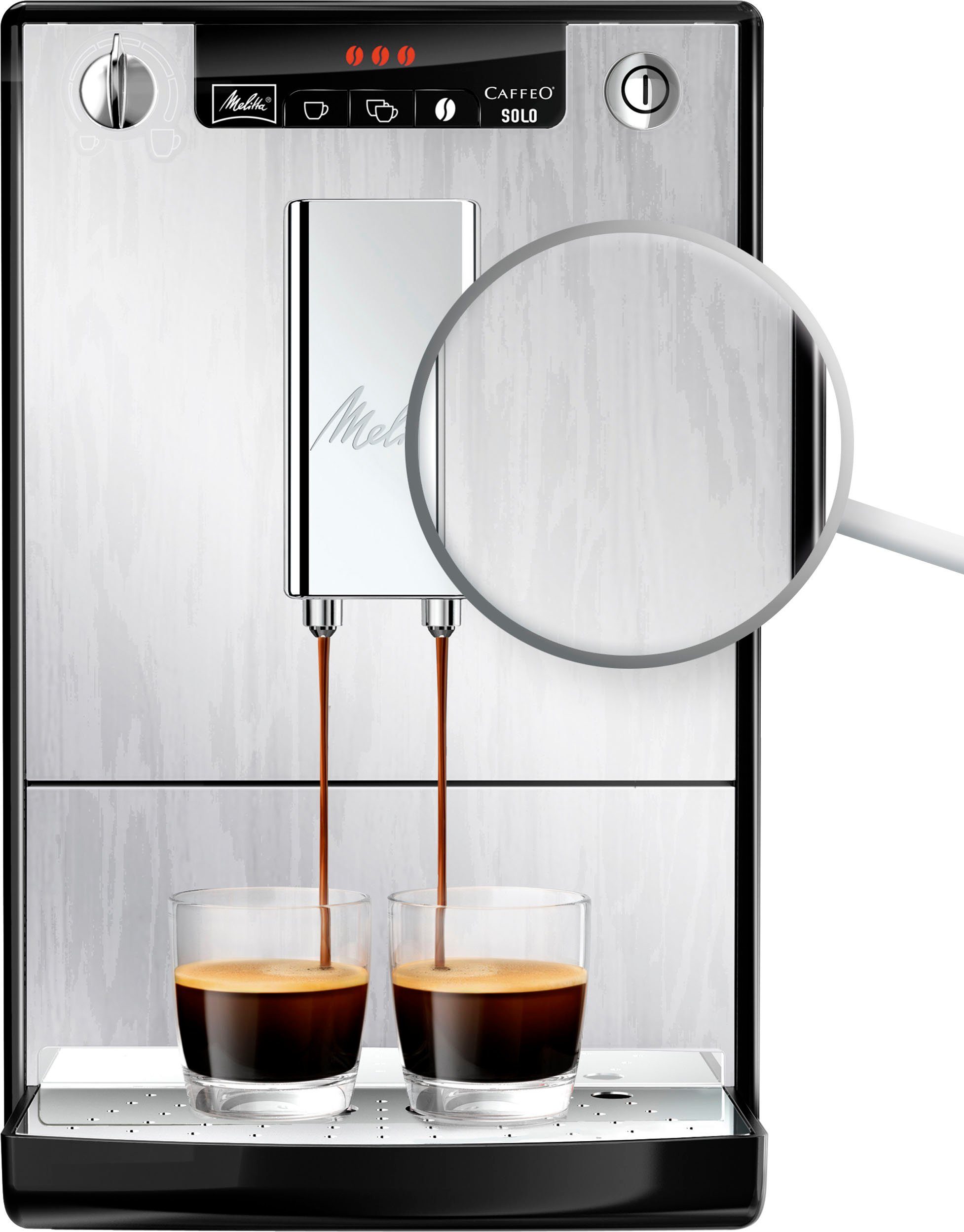 Organic für Perfekt crème 950-111, & Silver, Kaffeevollautomat Solo® Melitta 20cm E Espresso, nur breit Café