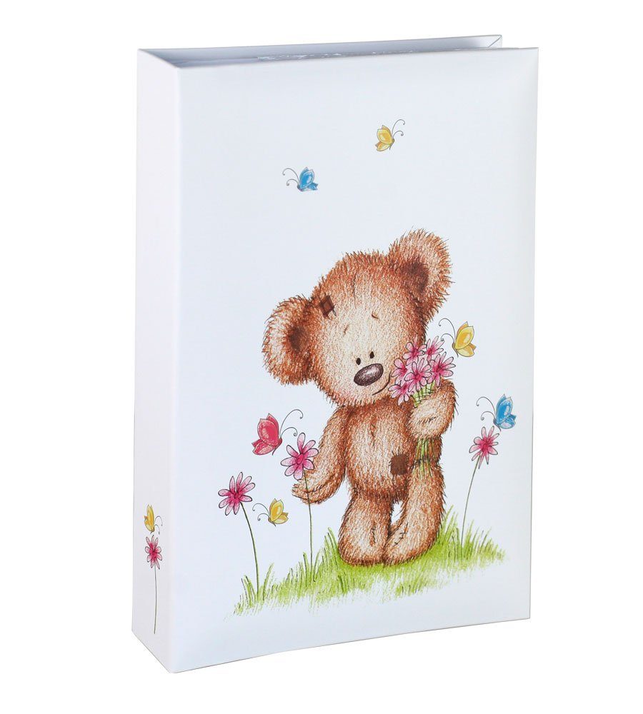 IDEAL TREND Fotoalbum Baby Bear Flower Fotoalbum für 300 Fotos in 10x15 cm Kinder Memoalbum Foto Album | Fotoalben