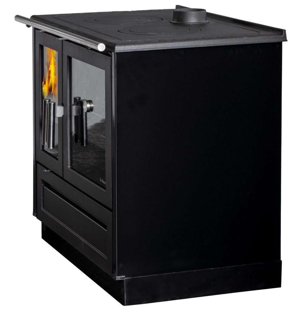 Plamen Festbrennstoffherd EEK A+ Holzherd Plamen 910 schwarz, externe Zuluft, Dauerbrandherd, 9,00 kW