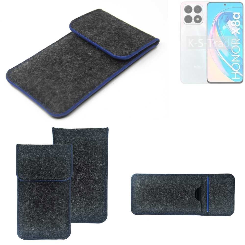 K-S-Trade Handyhülle für Honor X8a 5G, Handy-Hülle Schutz-Hülle Filztasche Pouch Tasche Case Sleeve