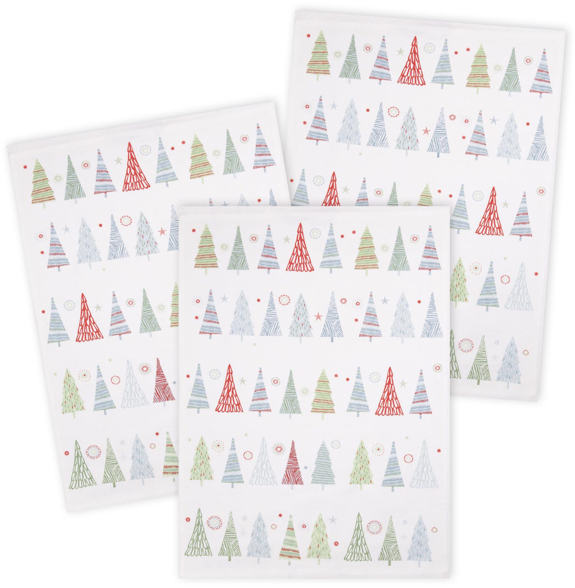 Kracht Geschirrtuch Forrest, (3-tlg., 3-teilig), Geschirrtücher (3 Stück), günstig online kaufen