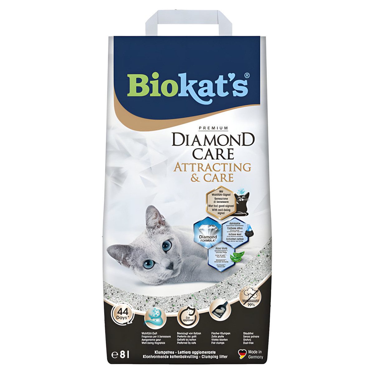 Biokats Katzenstreu Diamond Care Attracting & Care 8 Liter von BioKat's