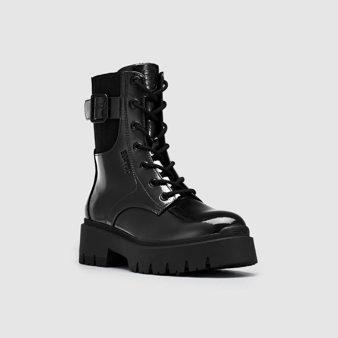 Esprit MILLIE Schnürboots Schnürstiefelette, Boots in Lack-Optik