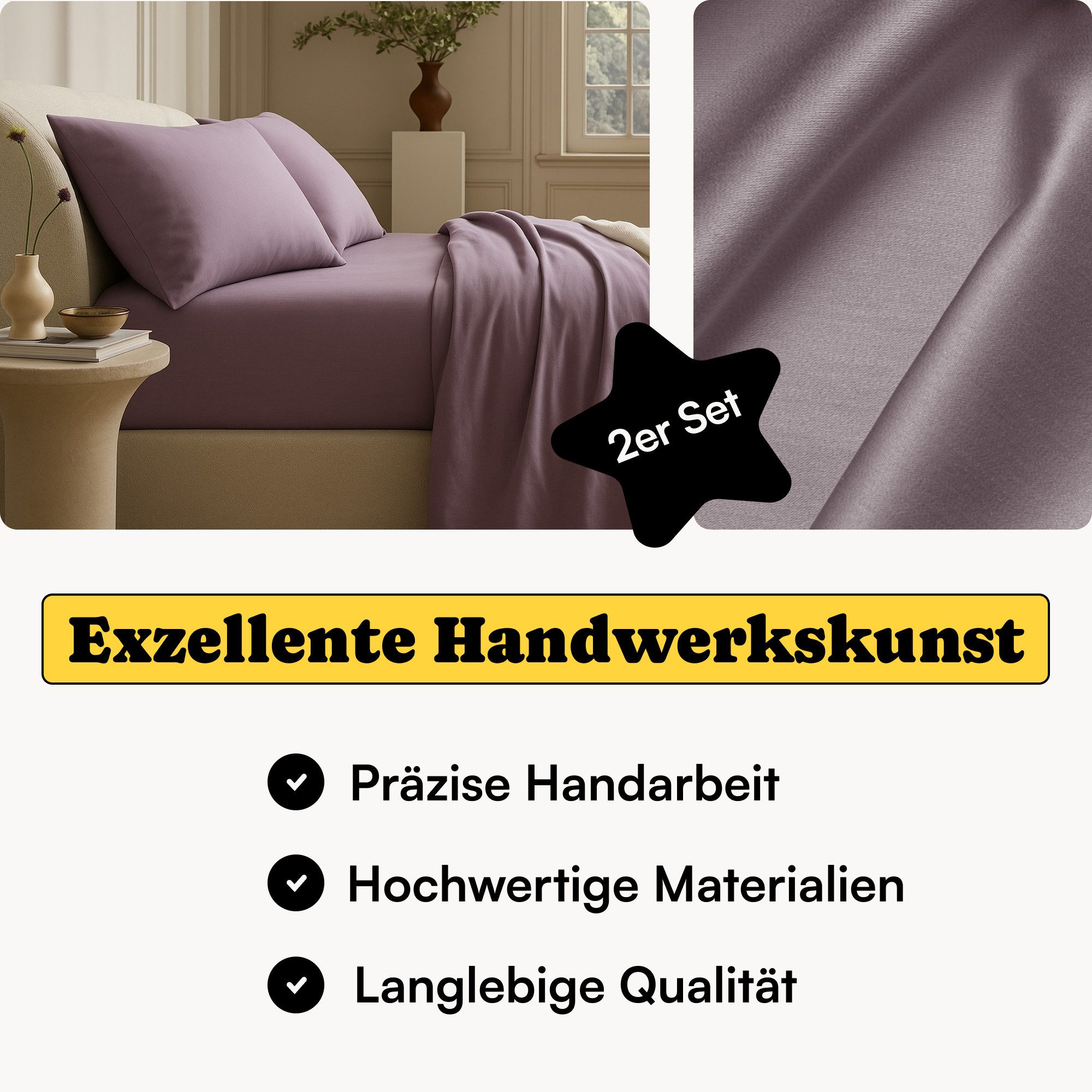 Seralino Kissenbezüge Mako Satin Kissenbezug (100% Bio Baumwolle) weich, ha günstig online kaufen