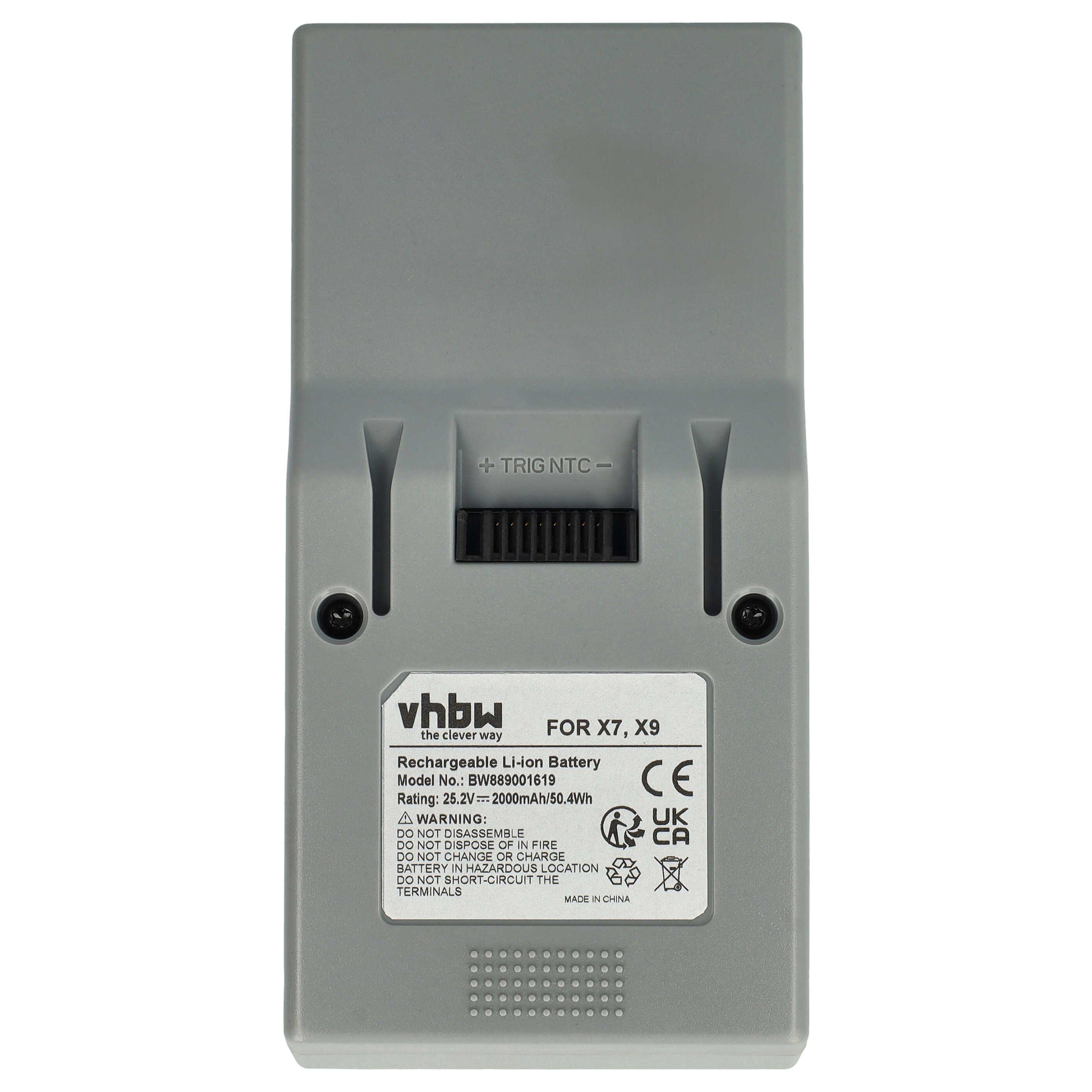 vhbw Akku passend für Genius Invictus X9, X7 Staubsauger (2000 mAh, 25,2 V, Staubsauger-Akku Akku Li-Ion 2000 mAh (25,2 V, 1 St), Leistungsfähiger Austausch-Akku für Ihren Staubsauger