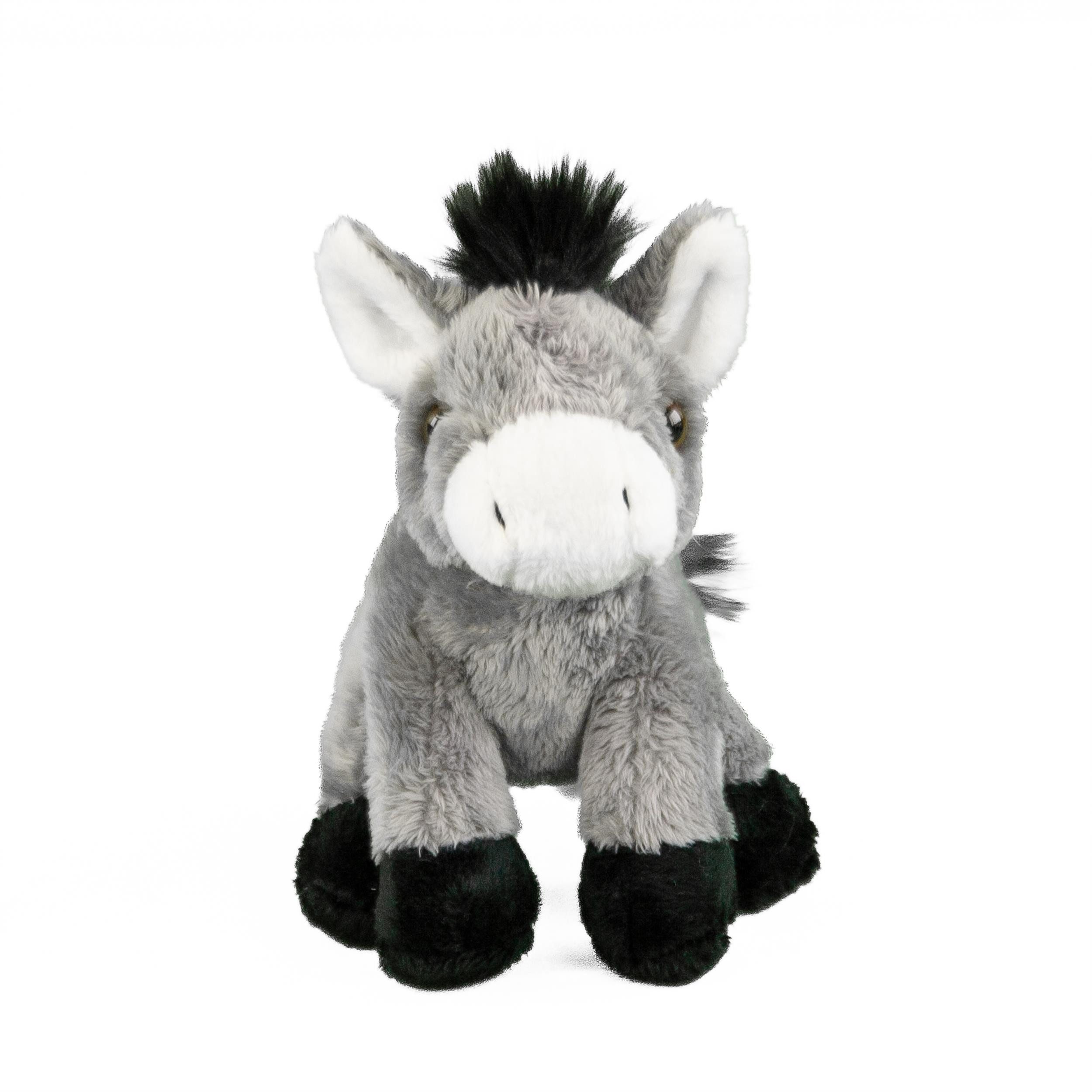 Uni-Toys Kuscheltier Esel sitzend klein 15 cm grau Plüschesel Uni-Toys