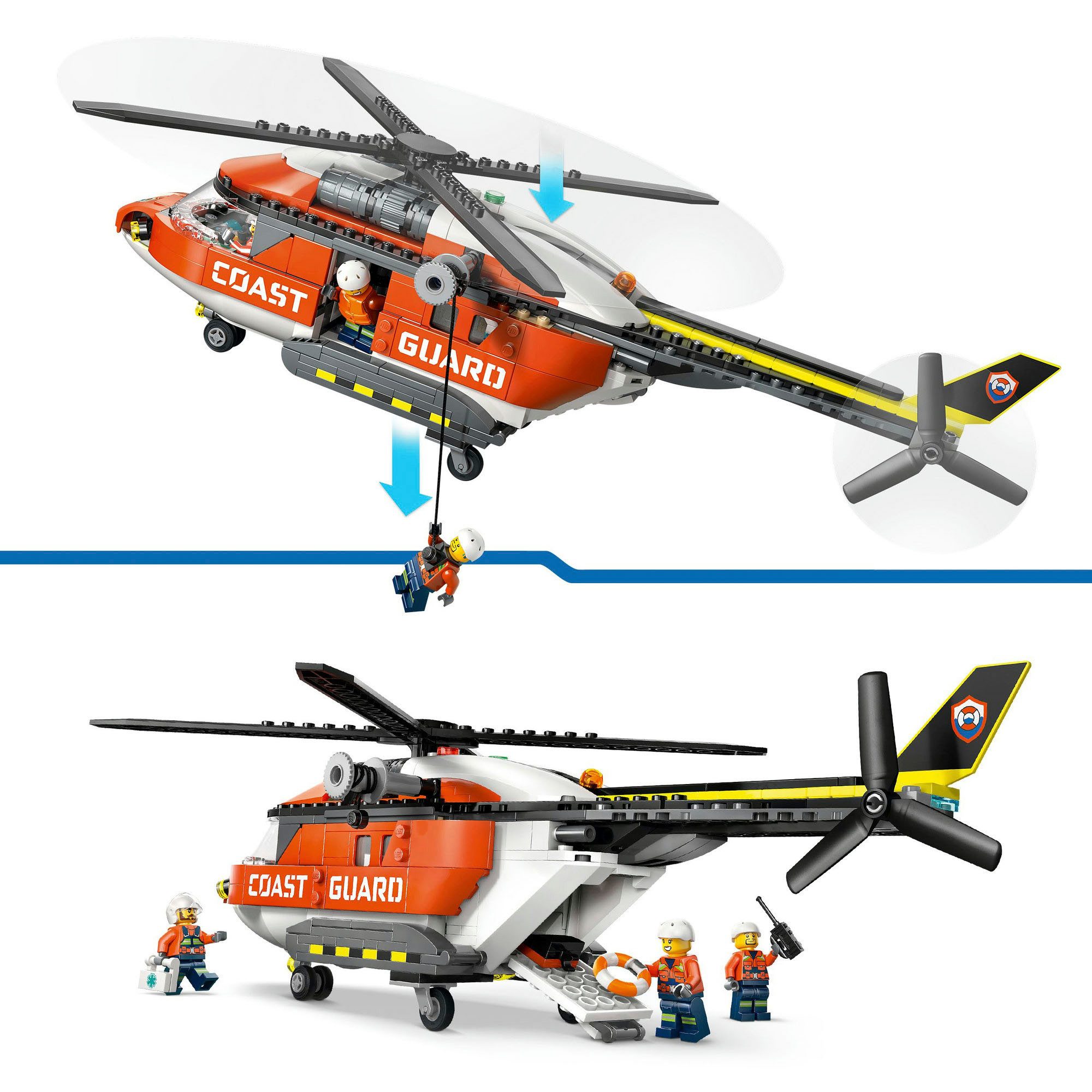 LEGO® Hubschrauber der Küstenwache (60503), LEGO City Konstruktionsspielsteine, (551 St), Made in Europe – Bild 4 von 5