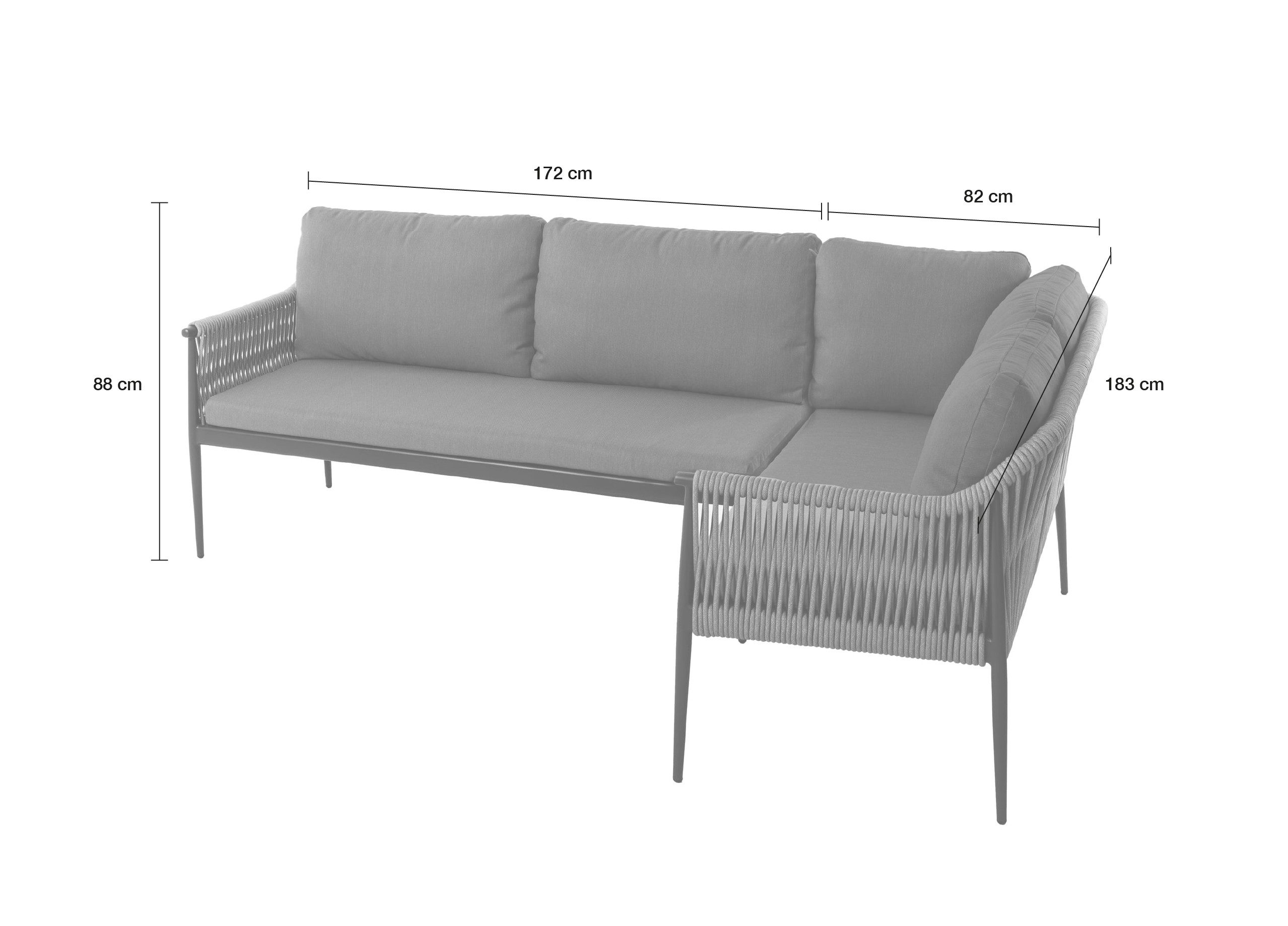 LC Garden Gartenlounge-Set Dining Lounge »Bari« Anthrazit Rope Gartenlounge inkl. Kissen, (2-tlg)
