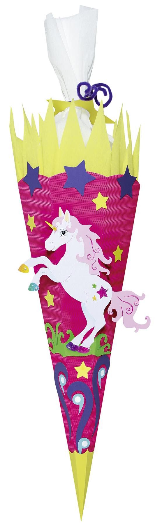 URSUS Schultüte URSUS Schultüten-Bastelset Einhorn - 68cm, Verschluss Krepp