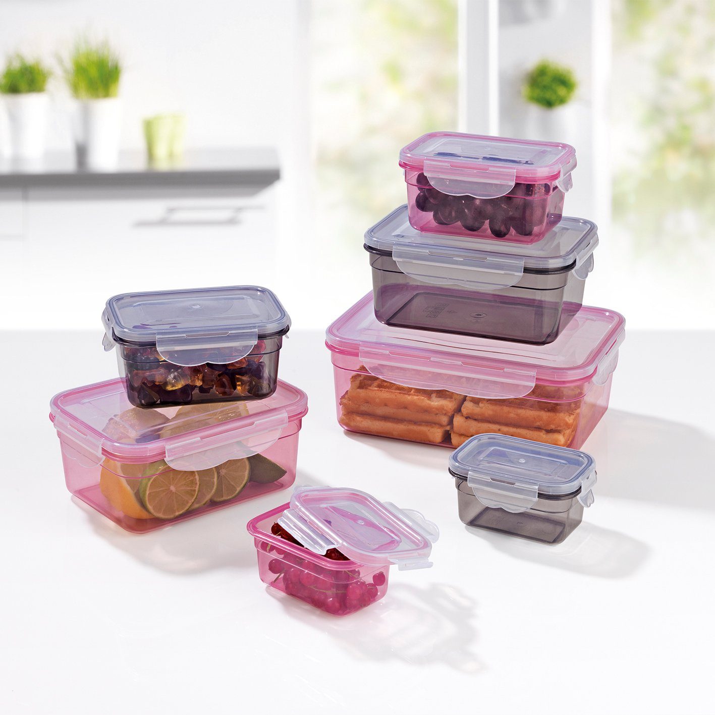GOURMETmaxx Frischhaltedose Lunchbox Kunststoff Банки для хранения tropfsicher, (7er Set, 14-tlg), einfrieren, aufbewahren, transportieren