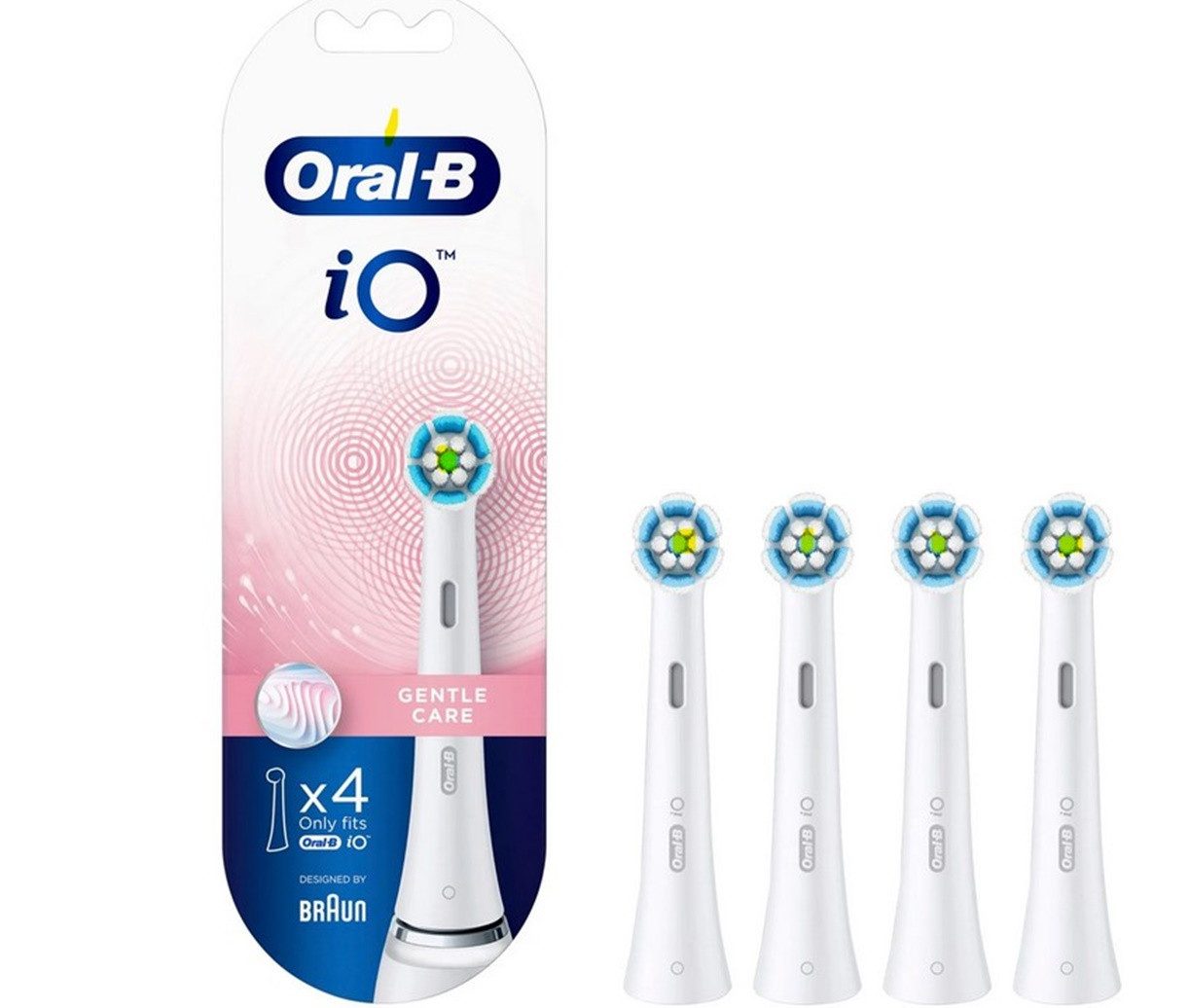 Braun Aufsteckbürsten Oral-B iO Gentle Care Elektrischer Zahnbürstenkopf 4er Weiß