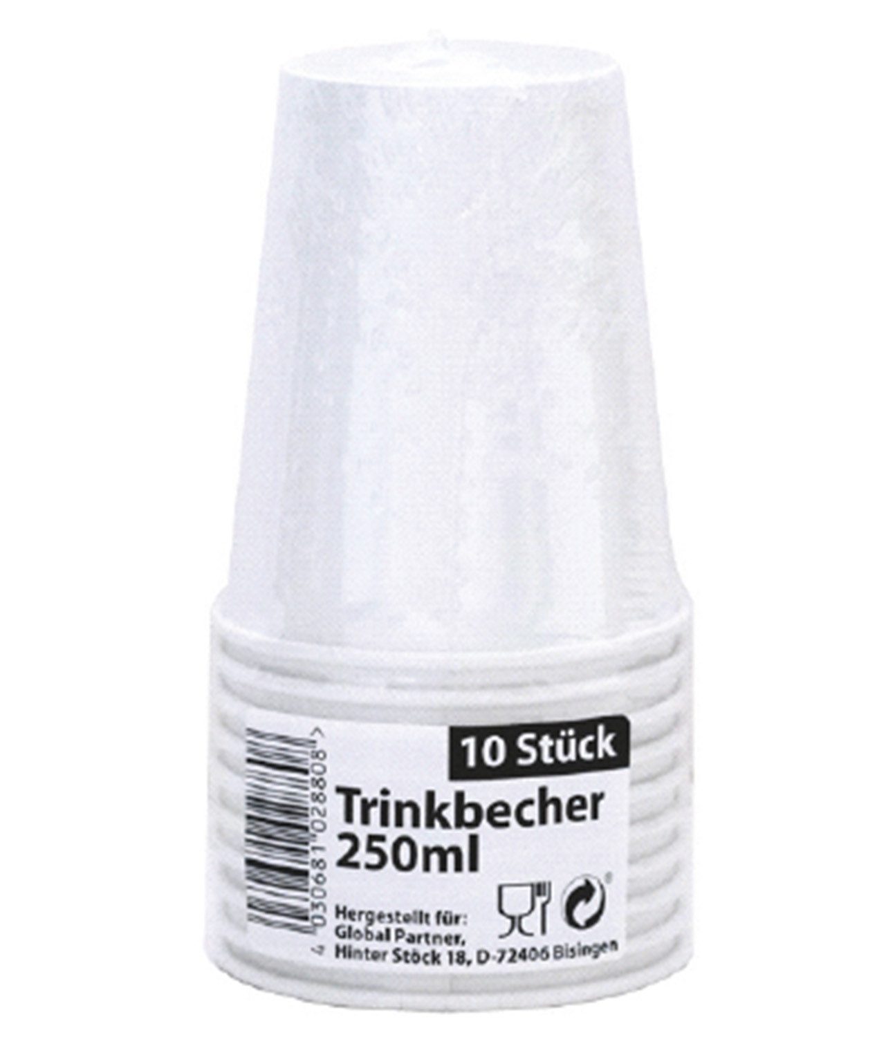 Einwegbecher Trinkbecher weiß 10er Pack, Einweg Partybecher, 10-tlg., Pappe, Trinkbecher weiße Becher Einwegbecher Partybecher