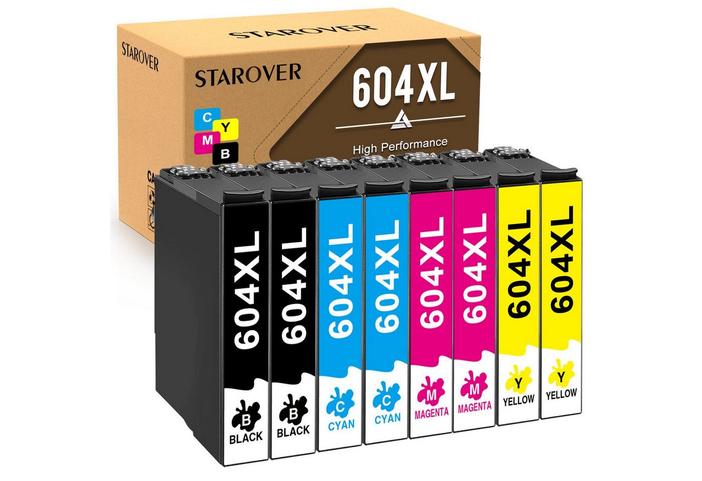 STAROVER 8er für EPSON 604 Druckerpatronen Multipack Tintenpatrone (XP-4200 XP-4205 XP-2200 XP-2205 XP-3200 XP-3205, 888-tlg., WorkForce WF-2910DWF WF-2930DWF WF-2935DWF WF-2950DWF)