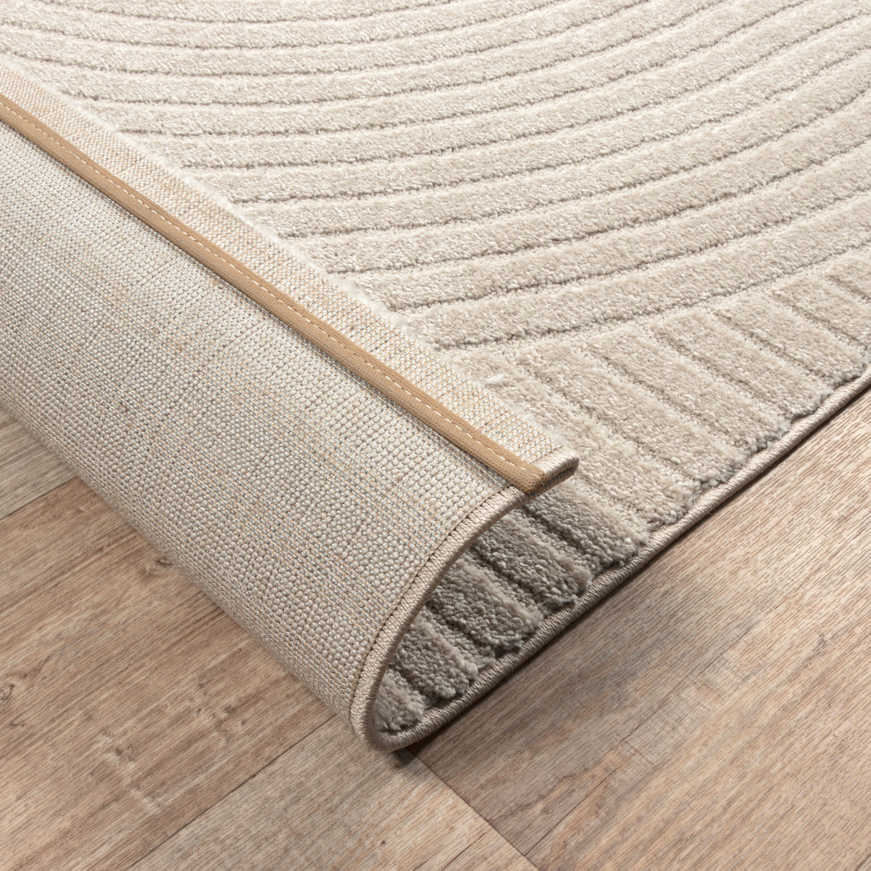 merinos Teppich Elio, rechteckig, Höhe: 16 mm, moderner Kurzflor Teppich mit Hoch-Tief-Effekt, 3D Effekt