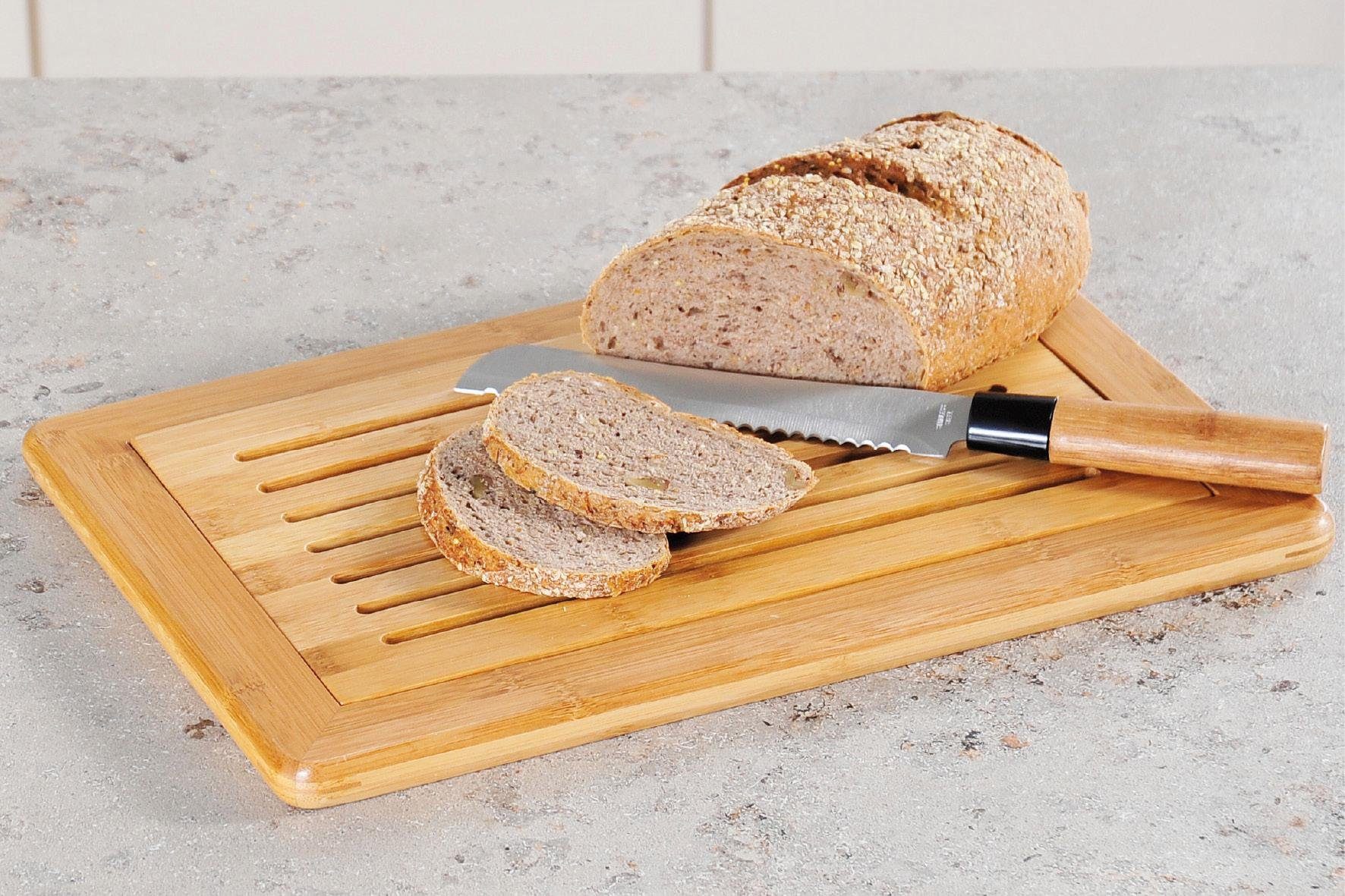 KESPER® Schneidebrett Brot Schneidebrett, Bambus, (1-St), mit Krümelfach