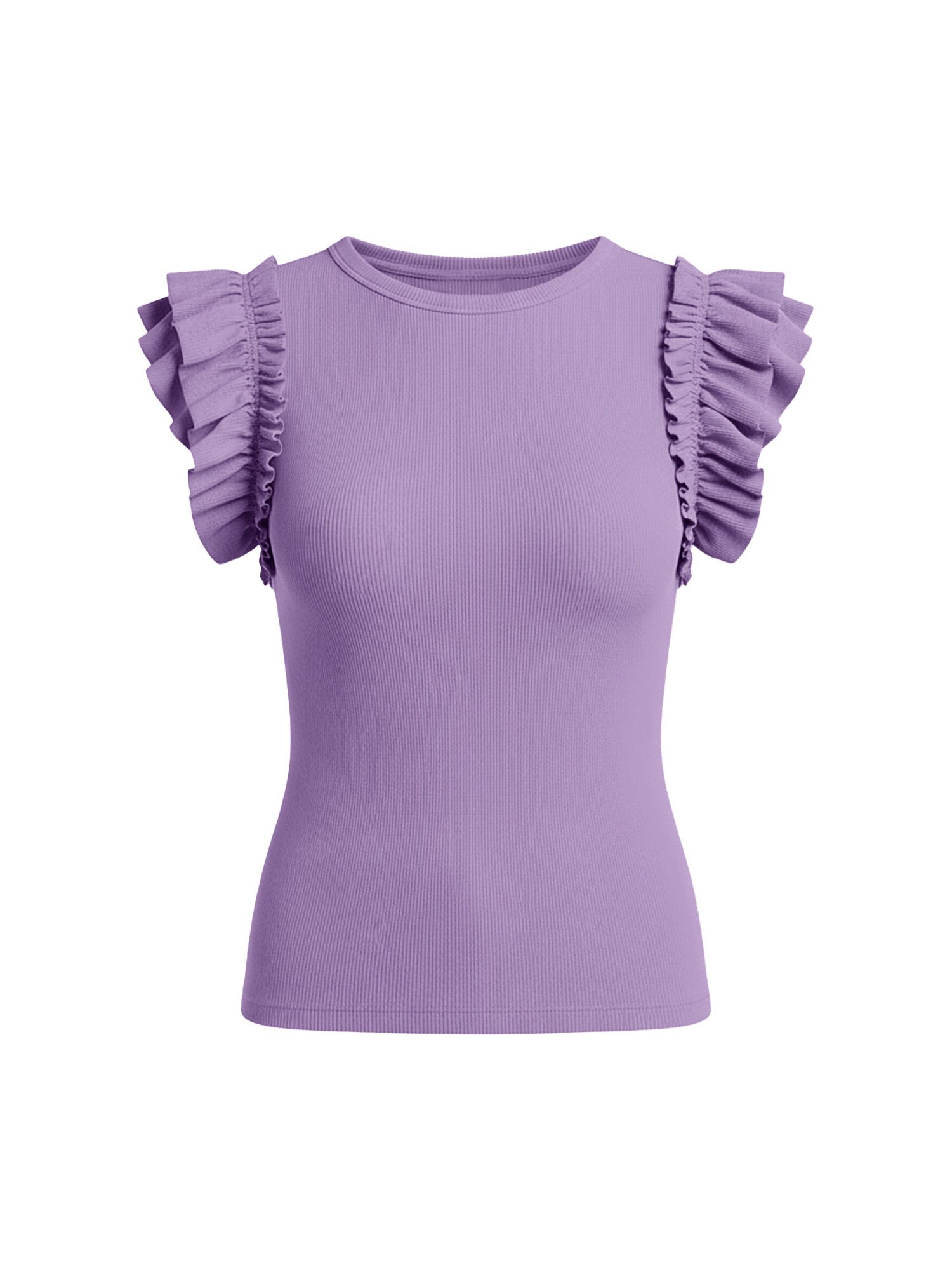Imily Bela T-Shirt Damen Kurzarmshirt mit Rüschen (Packung, 1-tlg., 1per-Pack) elastisch – Bild 5 von 5