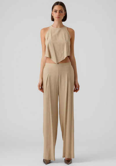 Vero Moda Anzughose VMMYMILO HW WIDE PANTS WVN GA mit Leinen