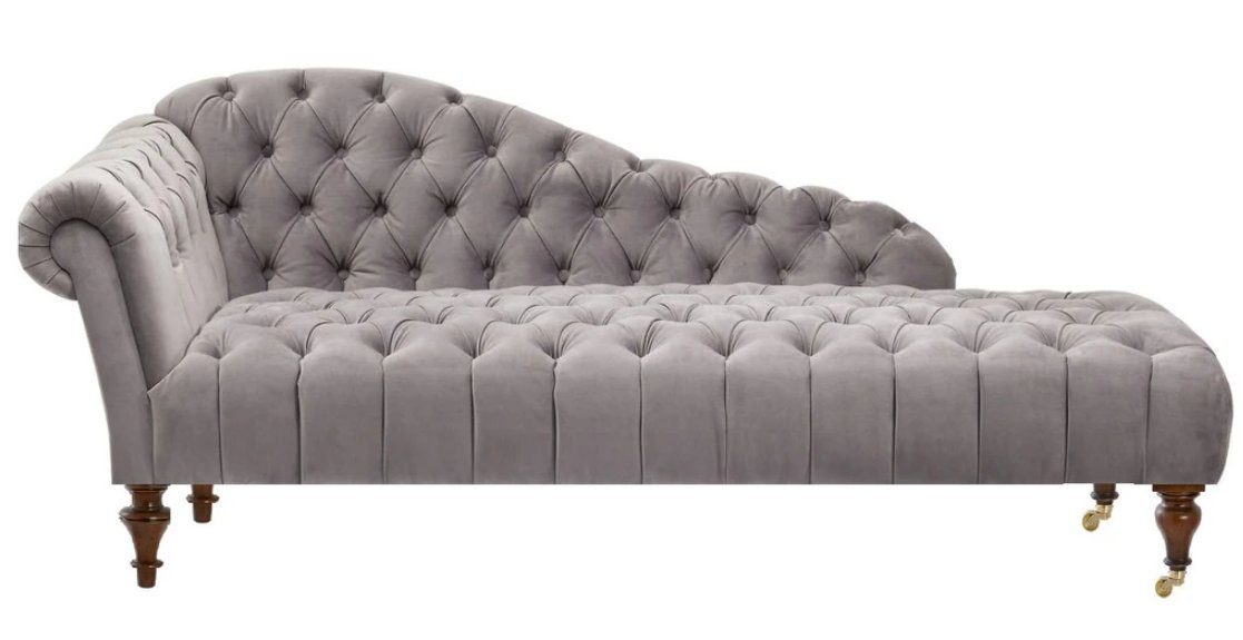 JVmoebel Chaiselongue Chesterfield Wohnzimer Sofa Klassische Stoff, Möbel Chaiselongue Europe Beige in Made