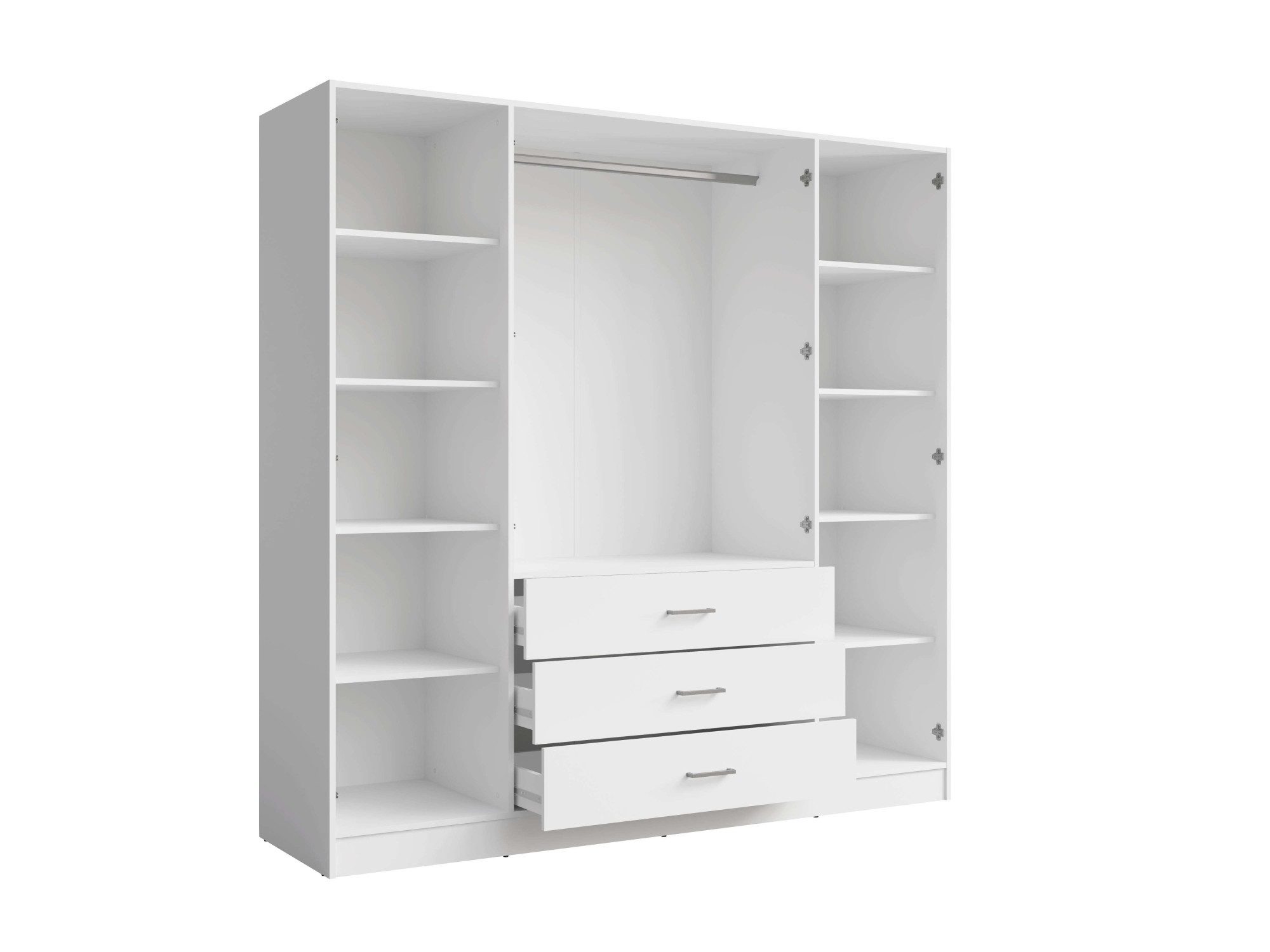 OTTO home Kleiderschrank Wäscheschrank mit 4 Drehtüren, silber Griffen, Maße B/H/T 200/200/58cm
