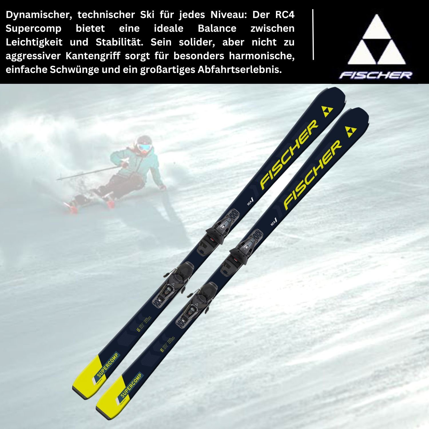 2024 RS10 Ski, Fischer Sports Fischer SLR Alpinski Supercomp Bindung + SLR Ski Z3-10 RC4