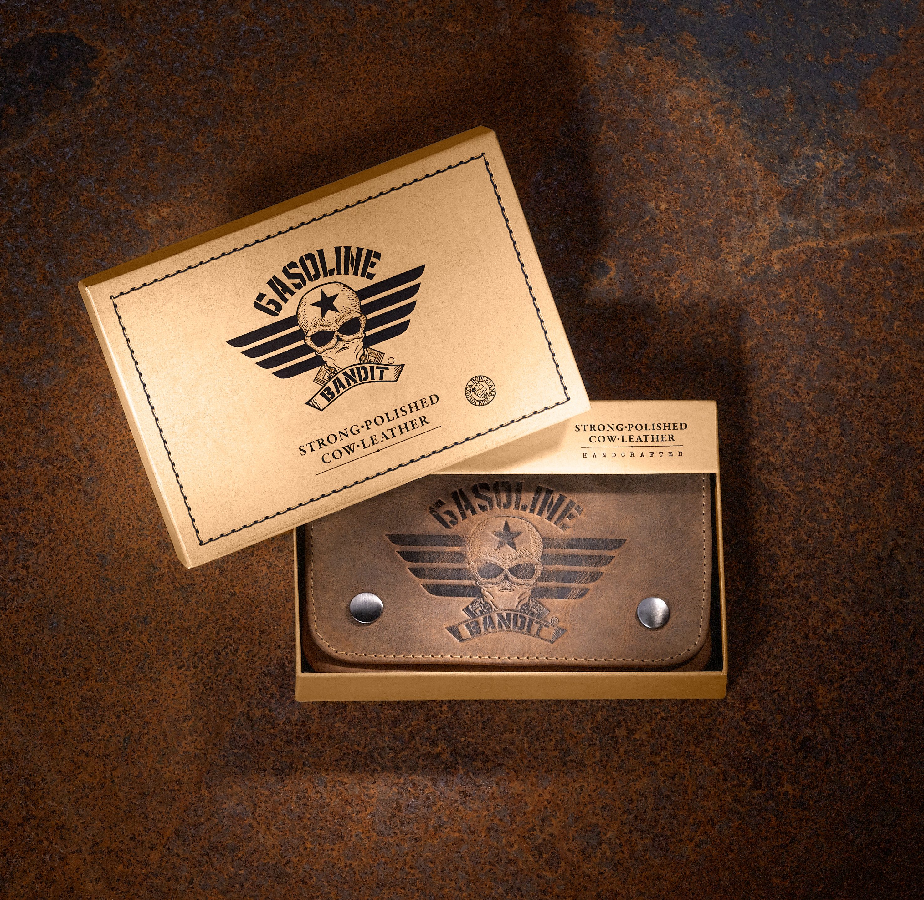 GASOLINE BANDIT® Tabakbeutel aus Echtleder im vintage used Look