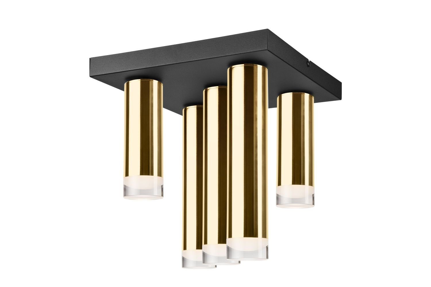 Licht-Erlebnisse Deckenleuchte KERIANA, ohne Leuchtmittel, Deckenlampe Gold Schwarz Aluminium Metall E27 Modern