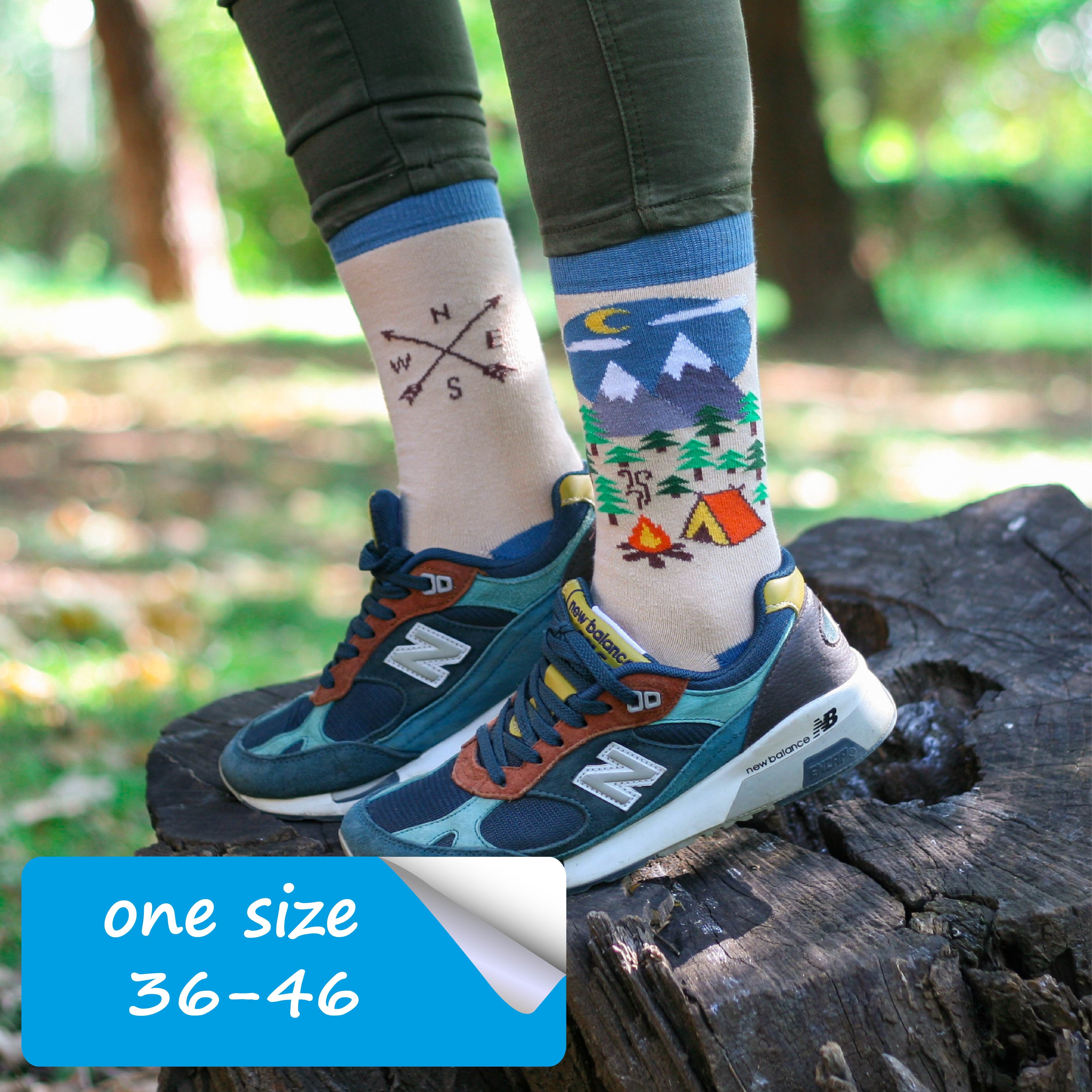 AlterSocks Freizeitsocken Lustige Socken Camping Socken Damen & Herren Unisex Größe 36 – 45