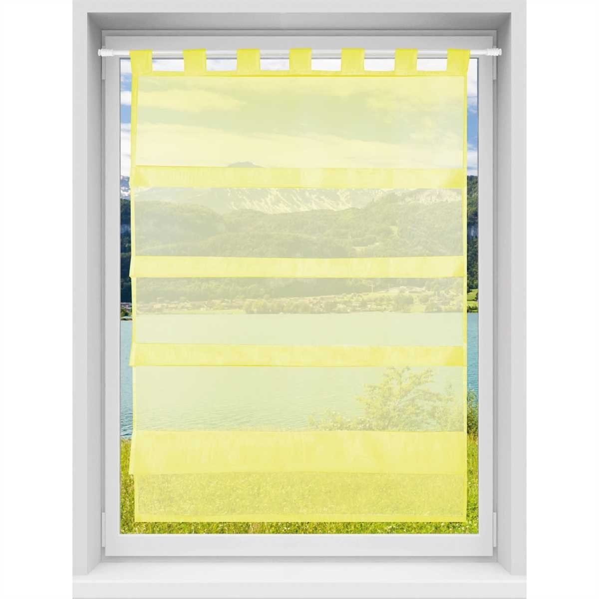 transparent, Vorhang, Schlaufen Größen Gelb mit in Bestlivings, Bistrogardine "Raffoptik", Küchengardine (1 Schlaufen, Microfaser, St), Transparente vers.