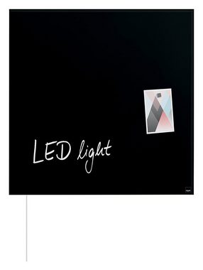 Sigel Magnettafel, Sigel GL400 Glas Magnetboard LED Beleuchtung 48x48 Magnettafel Board