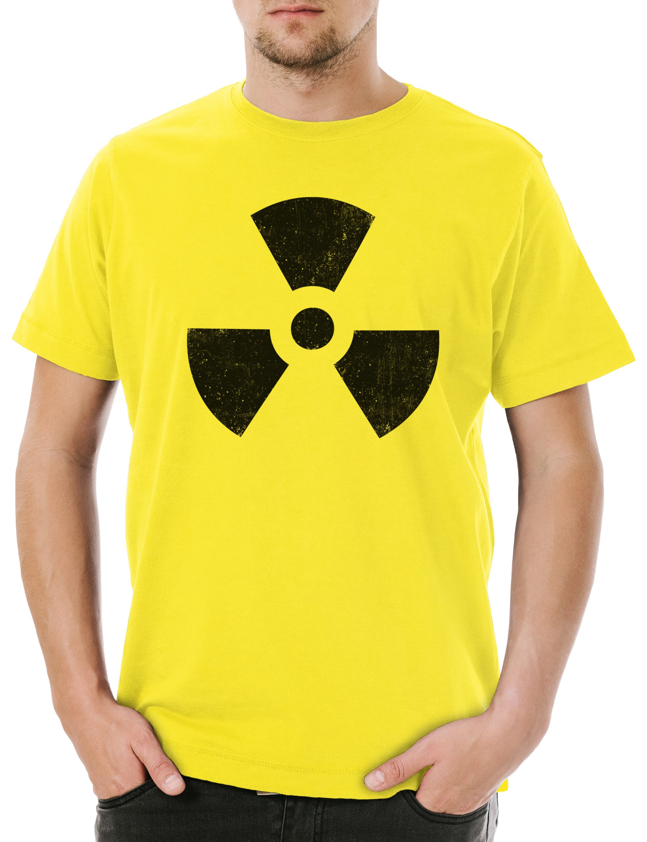 Print-Shirt Black Radioactive Vintage Symbol Herren T-Shirt Goth TBBT Cyber