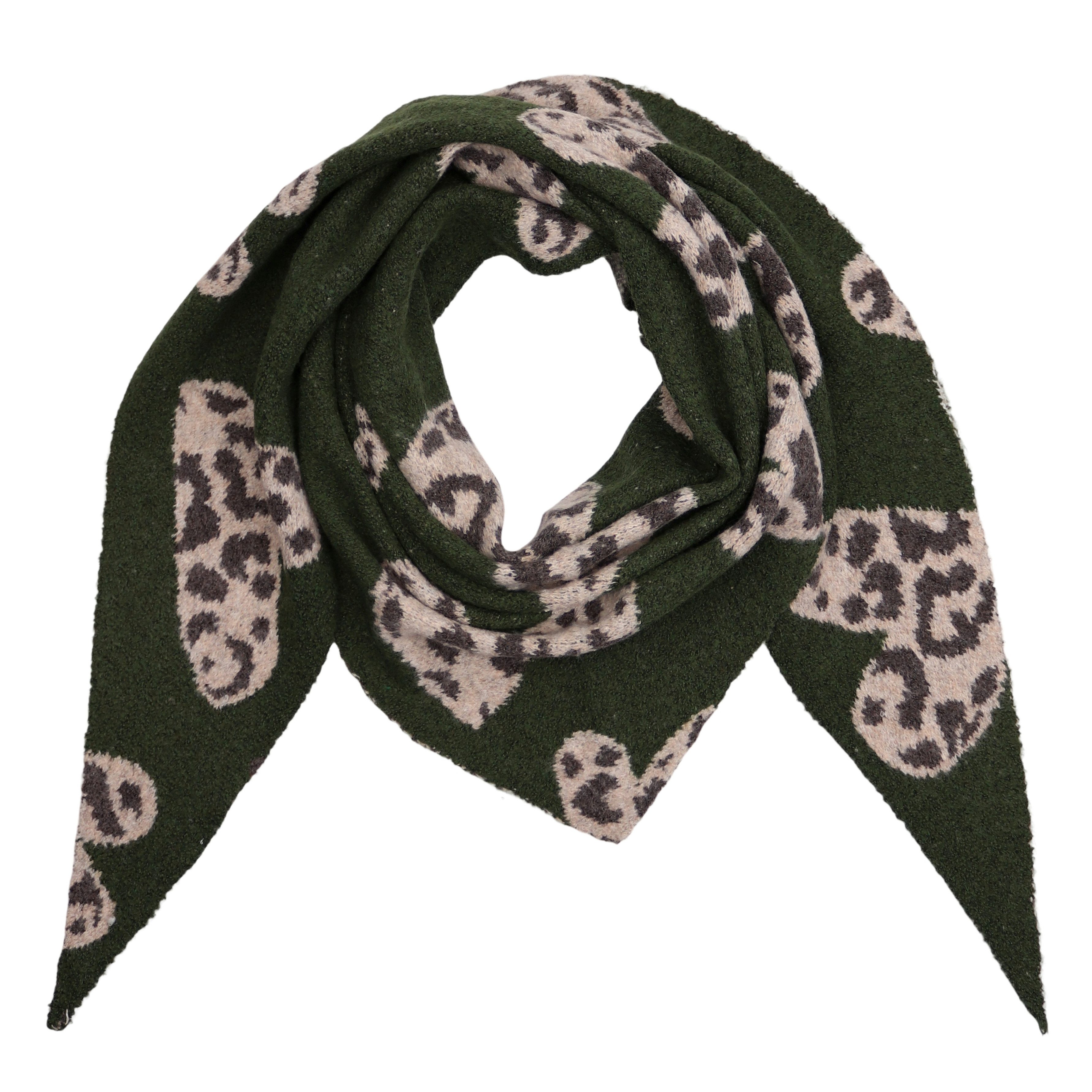 MIRROSI Dreieckstuch kuschliger und warmer Dreiecksschal ca.190x75 cm, (Leo günstig online kaufen