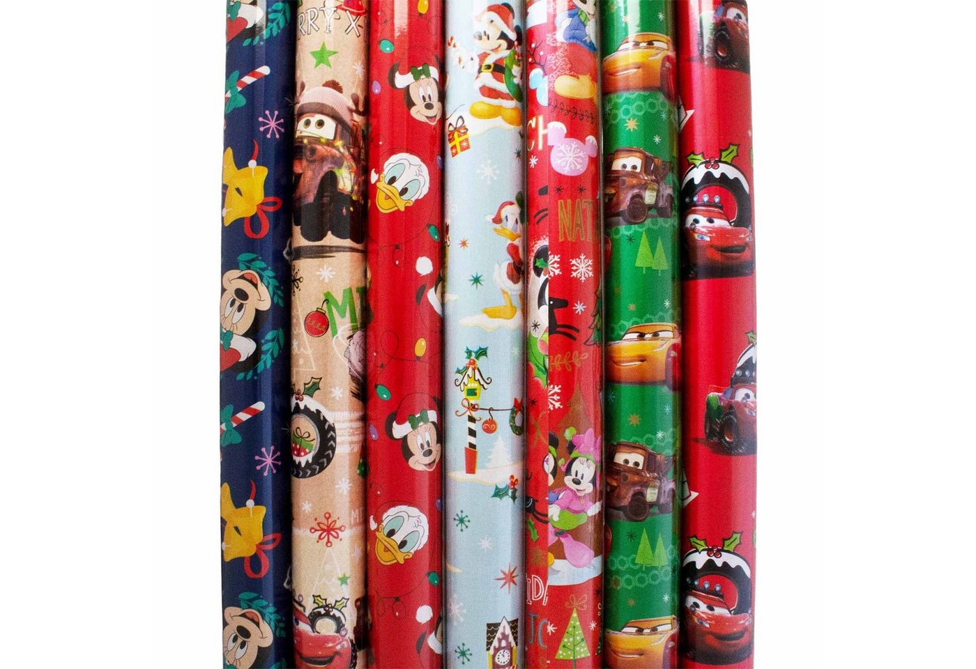 Annastore Geschenkpapier 5 Rollen Geschenkpapier Kinder Motive Disney Weihnachtspapier