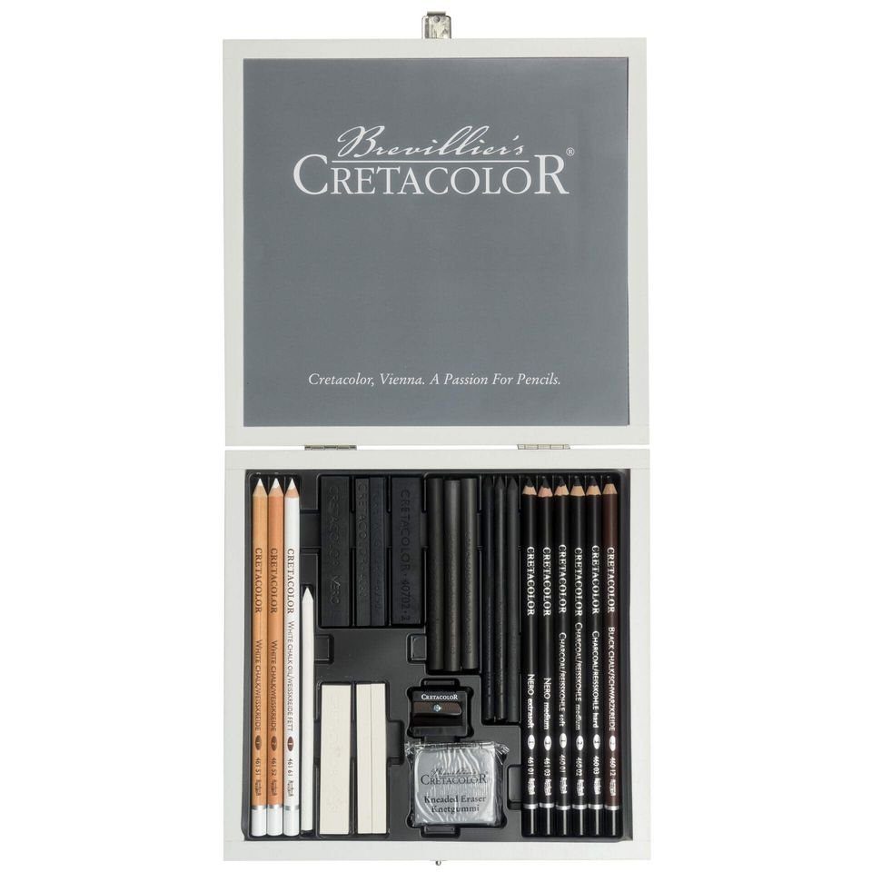 Brevilliers Cretacolor Kreativset Black & White Box Künstlerset Spezial, (25-tlg)