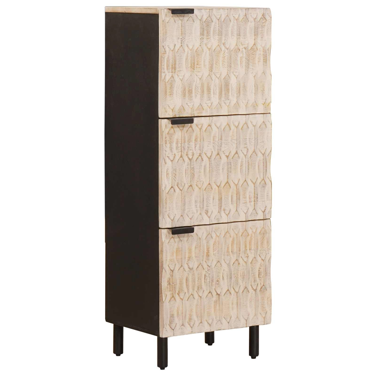 vidaXL Highboard, Highboard mit Tür Weiße gewaschene Oberfläche 40 x 33 x 110 cm