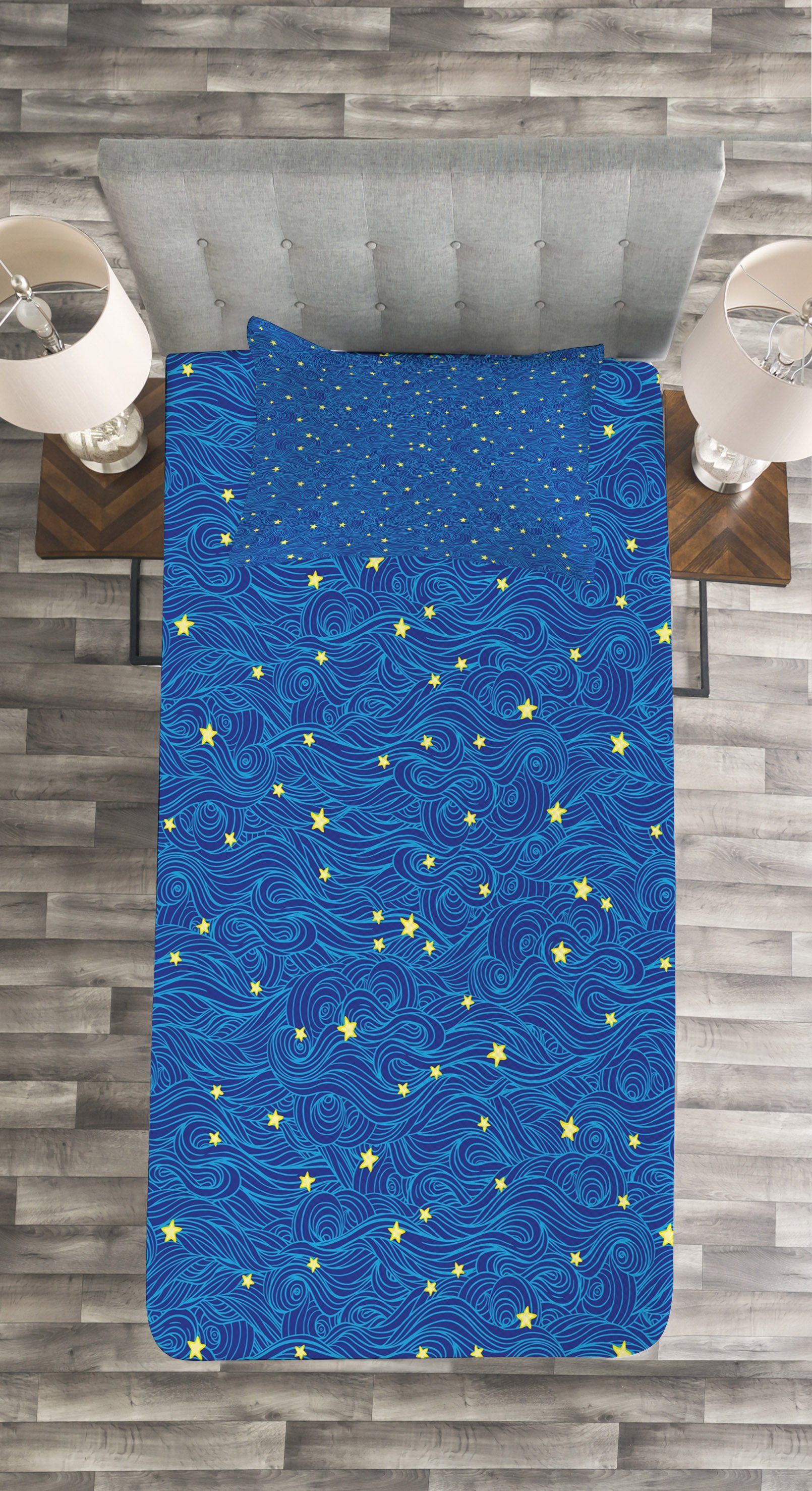 Abakuhaus, Waschbar, mit Zusammenfassung Kissenbezügen Tagesdecke Nacht Set Sternenklare Galaxy