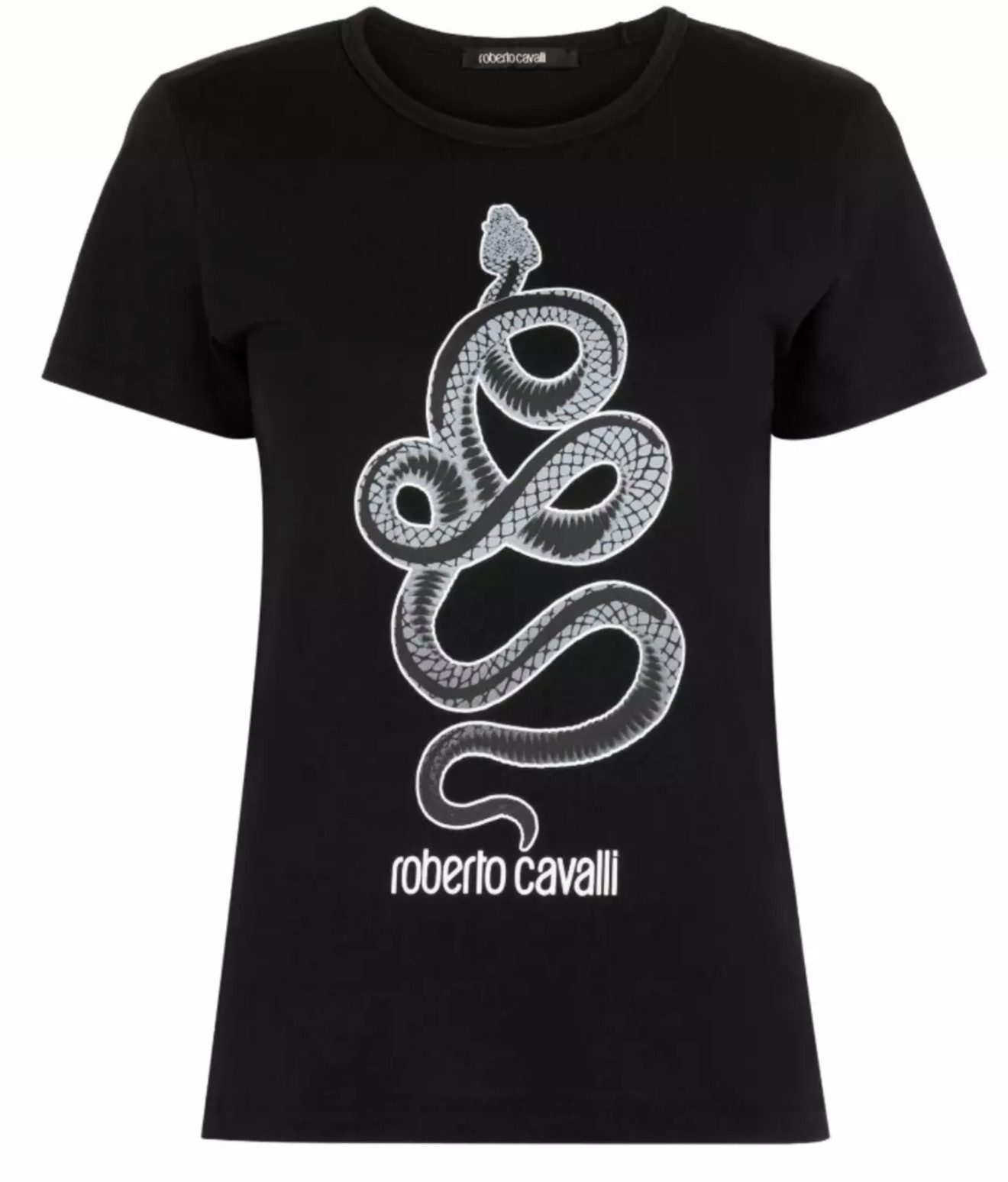 roberto cavalli T-Shirt Firenze Damen RC Monogram Snake-Print Slim Fit Street-Chic-Stil, perfekt für moderne Outfits.
