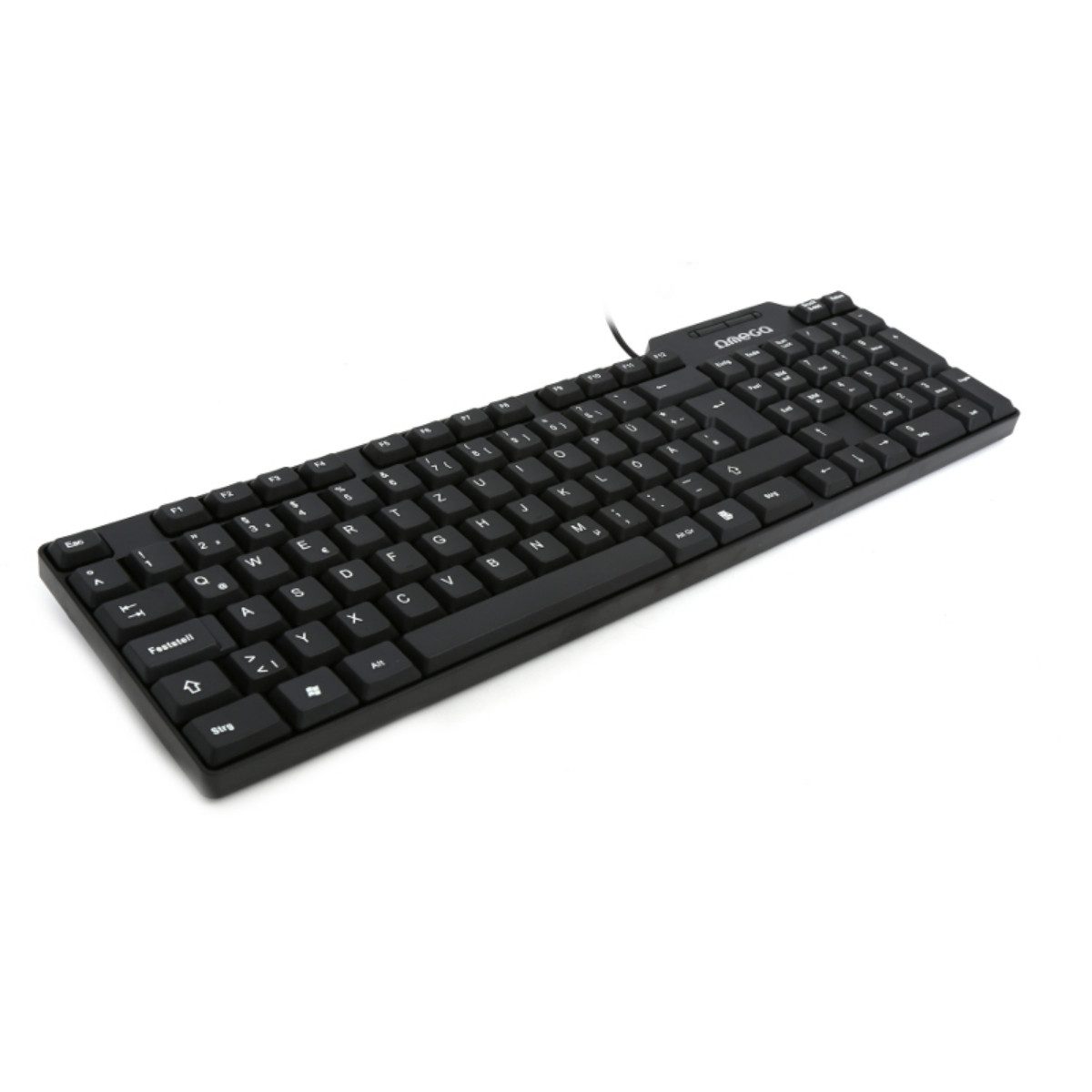 Platinet Omega OK-05 Tastatur QWERTZ DE USB Schwarz kompakte PC-Tastatur ergonomische Tastatur (Klassische kabelgebundene Tastatur mit leisem Tastenanschlag)