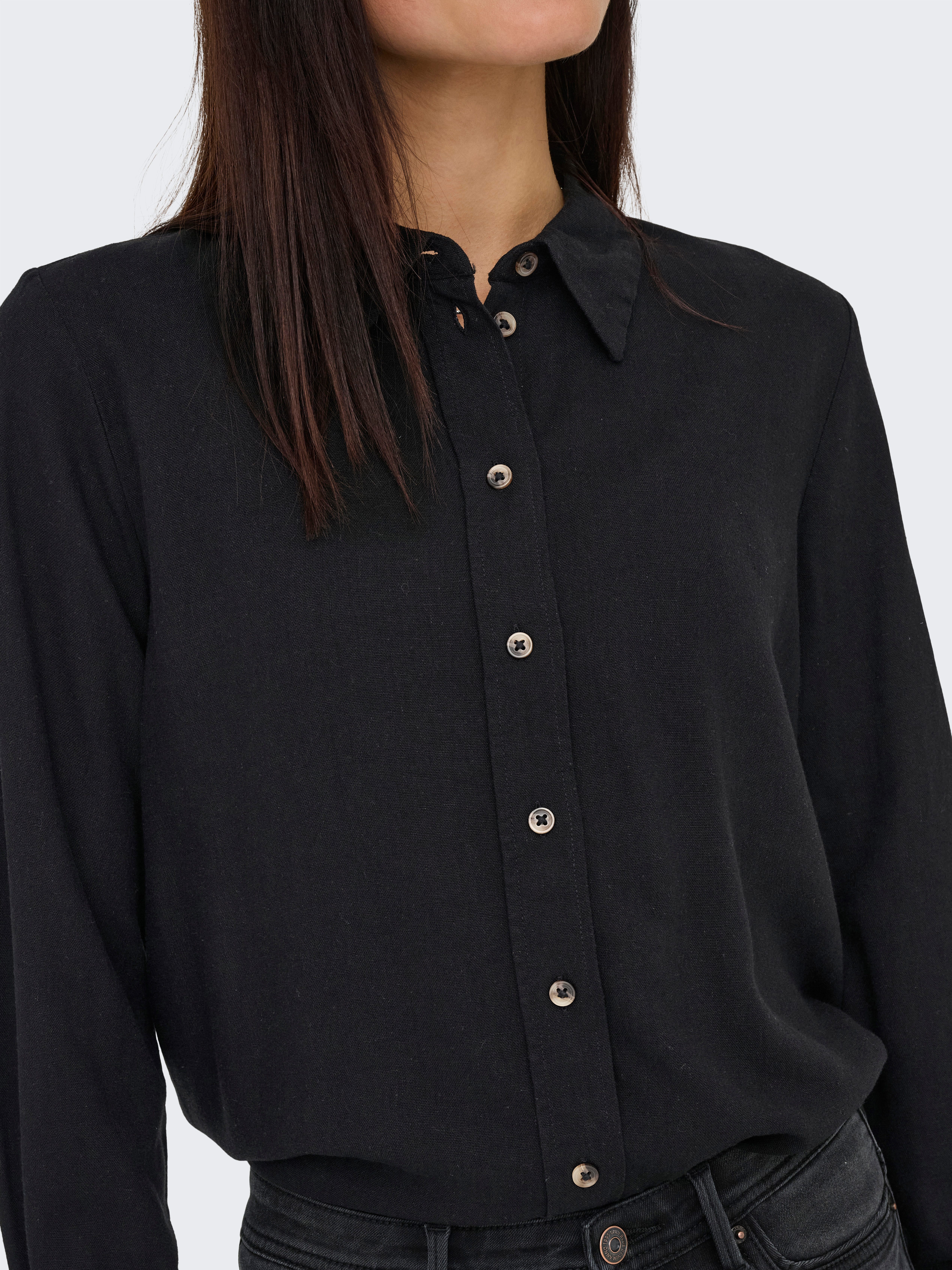 JDY Hemdbluse JDYSAY L/S LINEN LOOSE SHIRT WVN NOOS