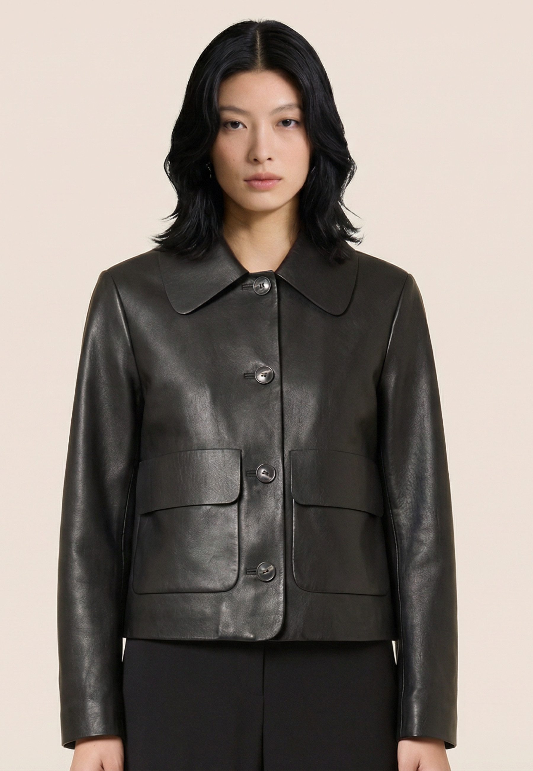 RICANO Lederjacke Paloma Handgefertigt aus echtem Lamm Nappa Leder