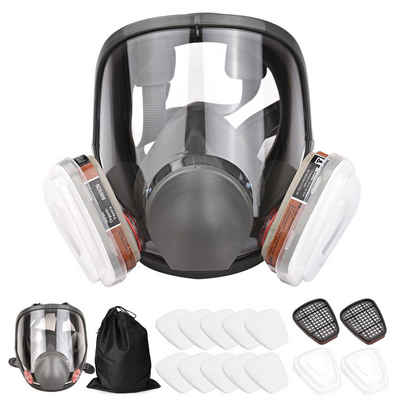 Tidyard Verkleidungsmaske 16 in 1 Gasschutz-Atemschutzmaske, (Wiederverwendbares, Vollgesichtsschutz), für Lackiermaschinen Polieren Schweißen Organische Dämpfe